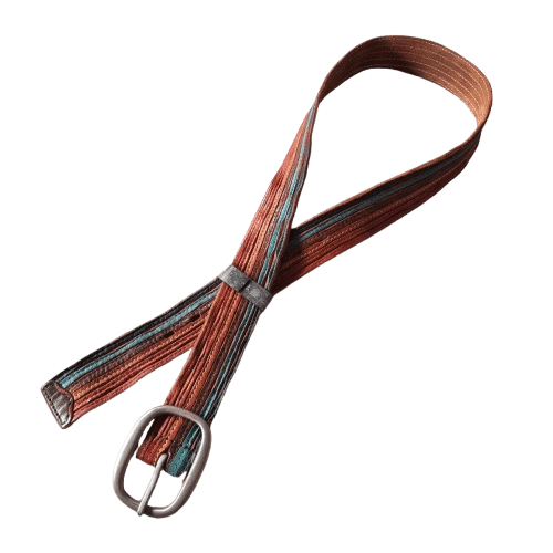 ⚒️ Vintage hawks company rainbow stripes craft leather belt