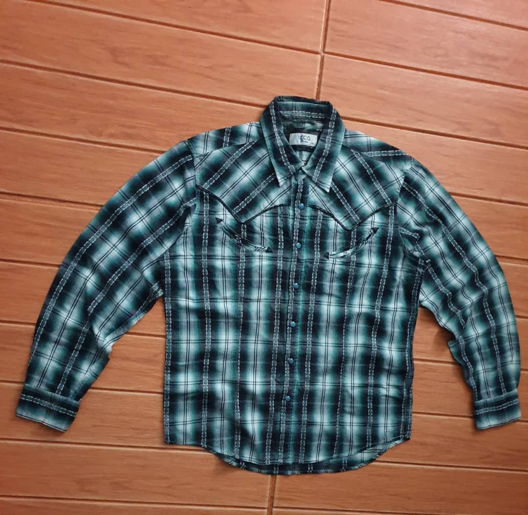 PPFM 💥Ikka checkered smile pocket western shirt Size US L / EU 52-54 / 3 - 7 Thumbnail