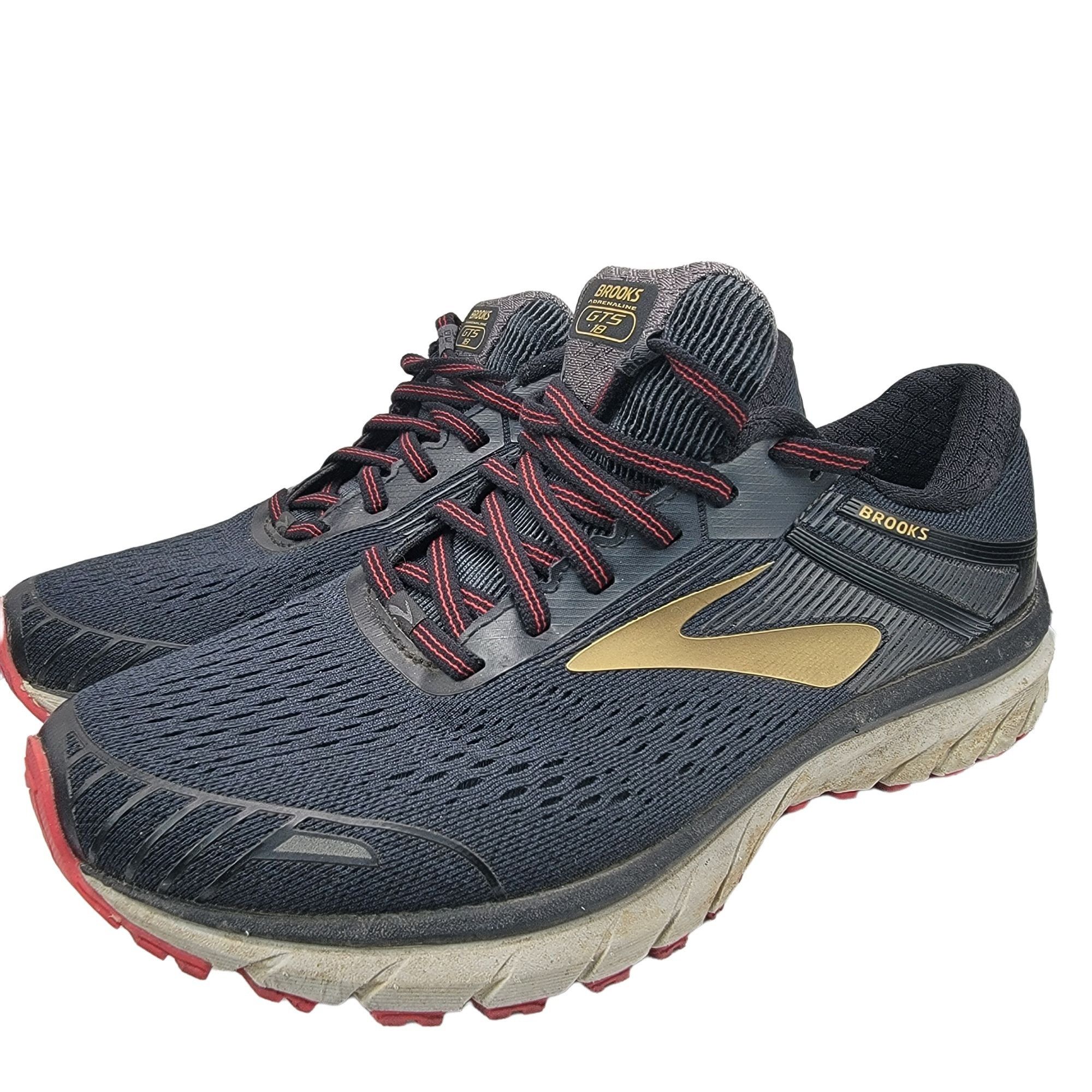 Brooks Brooks Adrenaline GTS 18 Mens 8 Black Gold Running Athletic Size US 8 / EU 41 - 4 Thumbnail