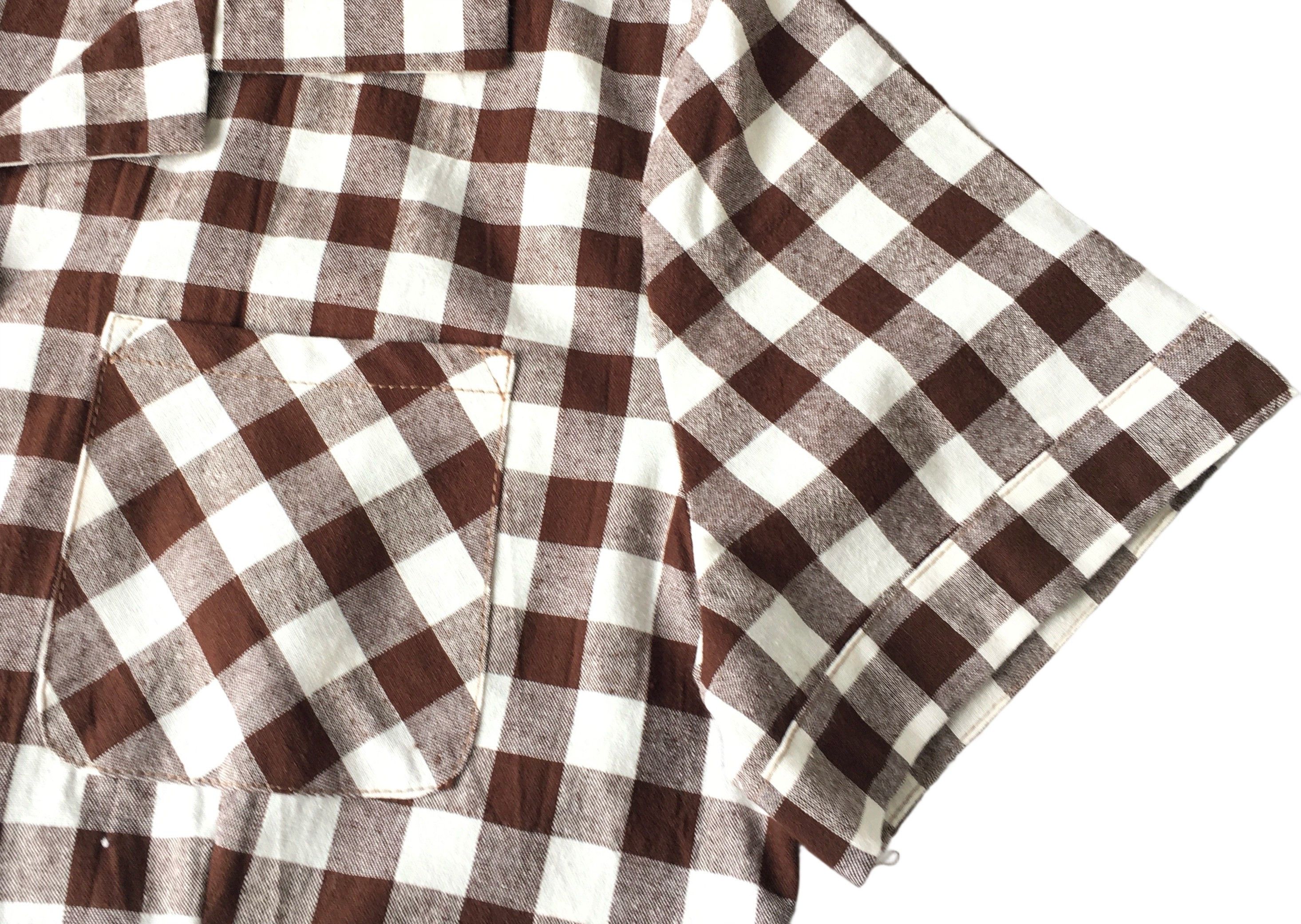 Other Women Blouse Khaki&White Checker Short Sleeves Vintage Shirt Size 3XL / US 20-22 - 5 Thumbnail