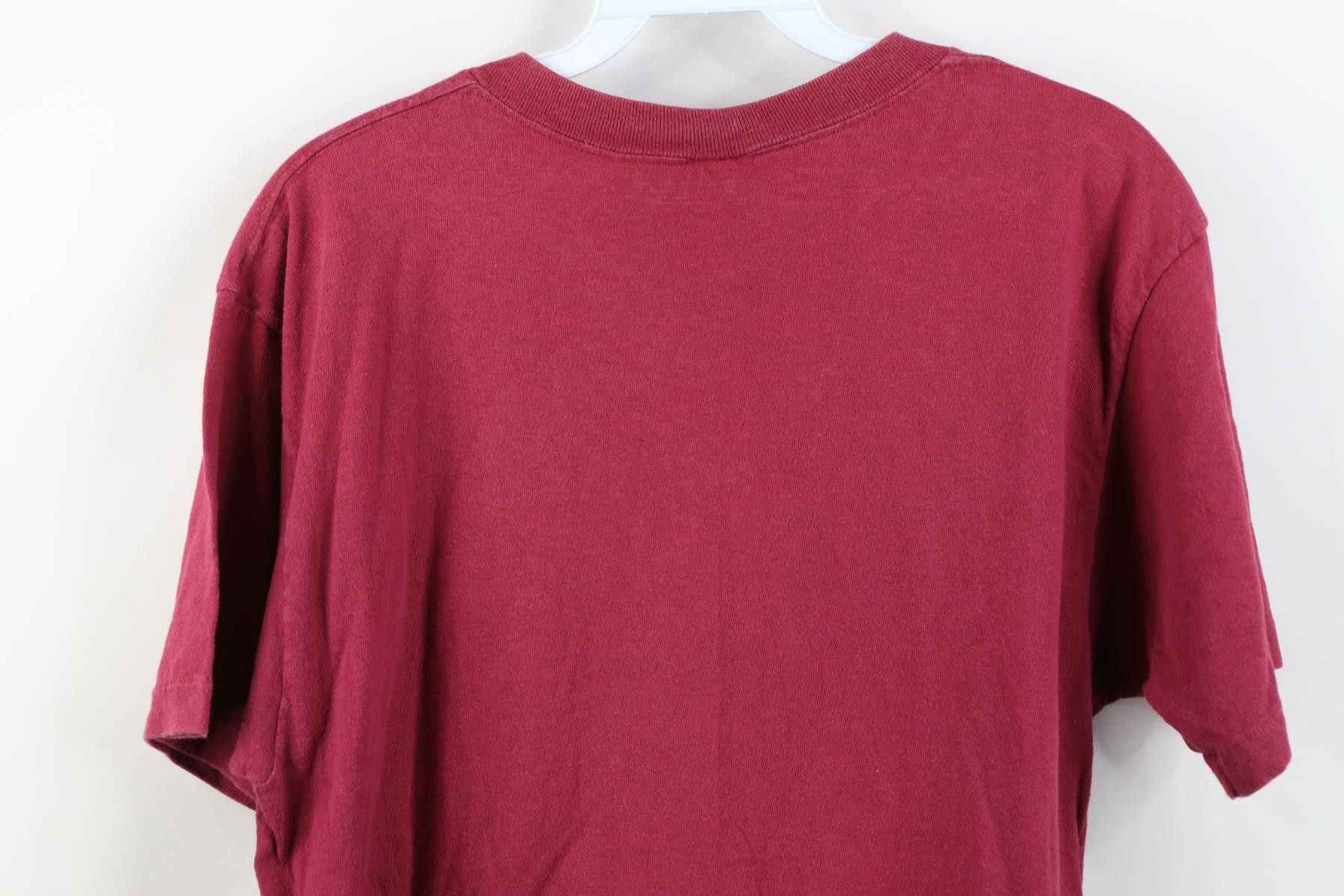 Vintage Vintage 90s Streetwear Blank Combed Cotton T-Shirt Red USA Size US L / EU 52-54 / 3 - 11 Thumbnail