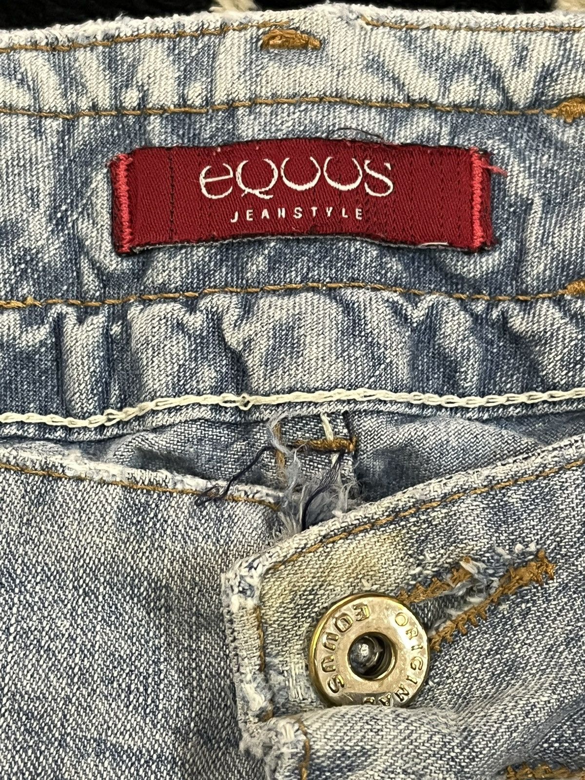Vintage Vintage Eqoos Faded Buckle Belt Denim Size US 33 - 10 Thumbnail