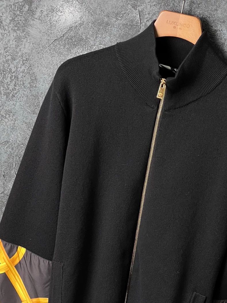 Versace Versace Printed panelled stand-up collar knit jacket Size US M / EU 48-50 / 2 - 5 Thumbnail