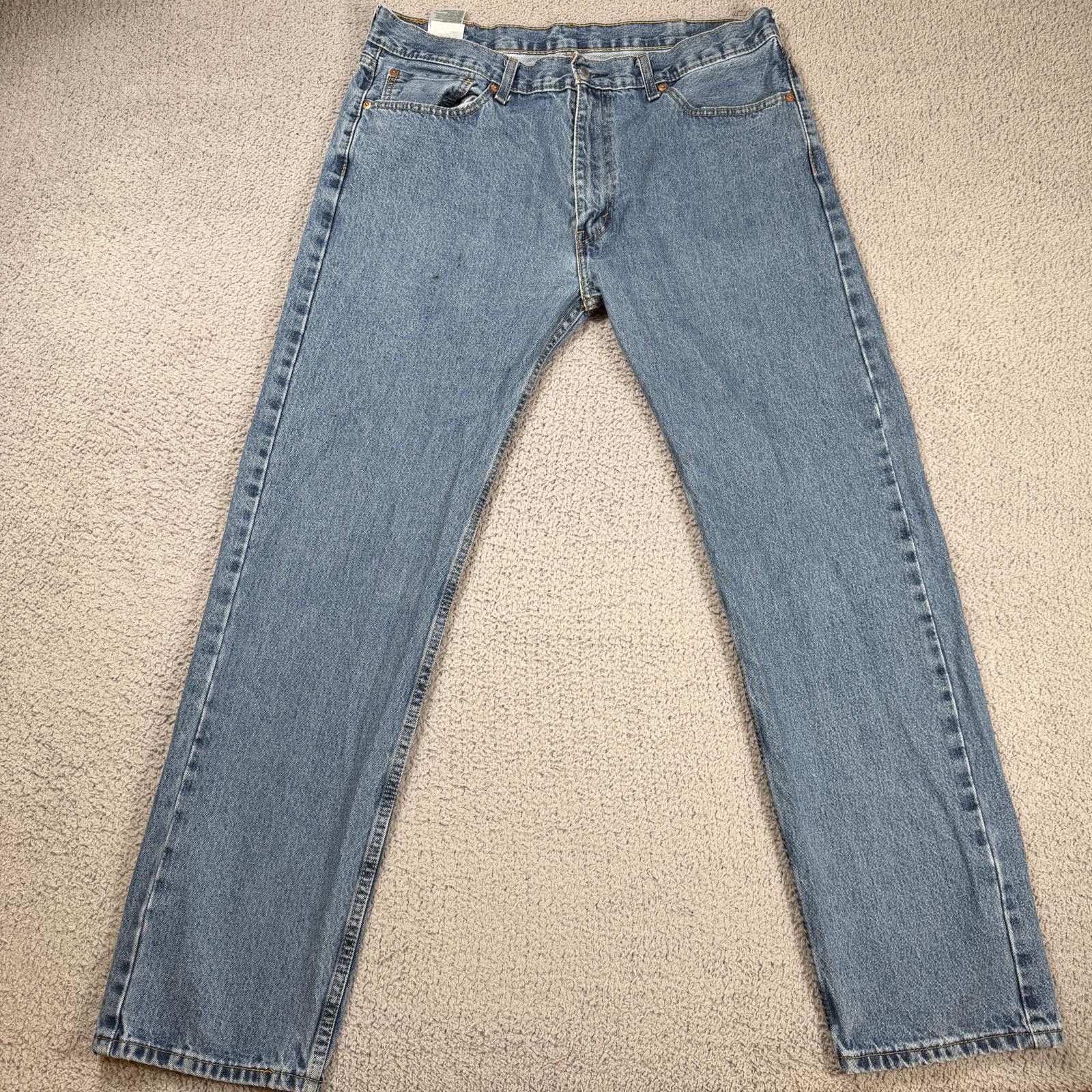 Levi's Levis 505 Jeans Mens 38x34 Blue Straight Leg Medium Wash Size US 38 / EU 54 - 1 Thumbnail
