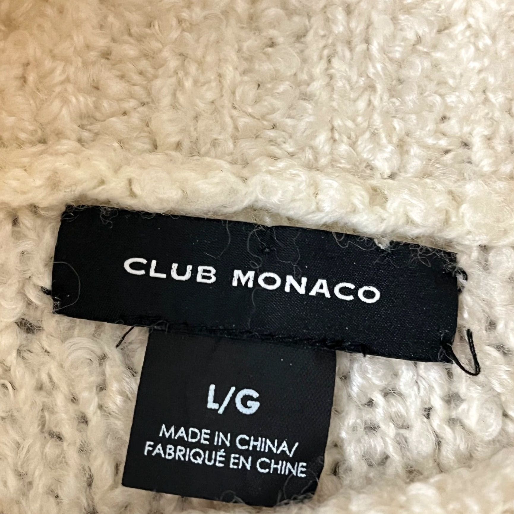 Club Monaco Club Monaco Sweater Women Large Ivory White Wool Blend Knit Turtle Neck Pullover Size L / US 10 / IT 46 - 2 Thumbnail