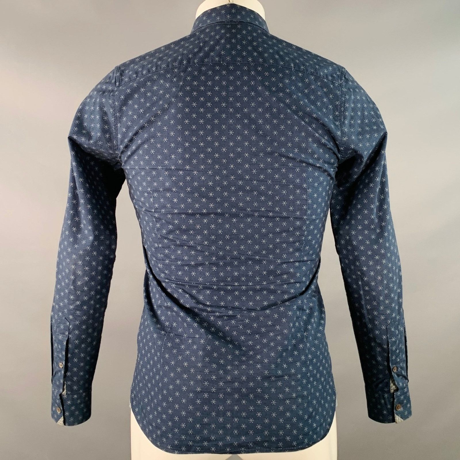 Ted Baker Hexwiz Navy White Circles Cotton One Pocket Long Sleeve Size US XS / EU 42 / 0 - 4 Thumbnail