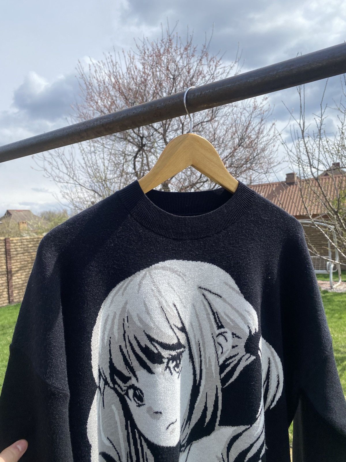 Japanese Brand Anime girl graphic knit sweater, oversized pullover Size L / US 10 / IT 46 - 3 Thumbnail