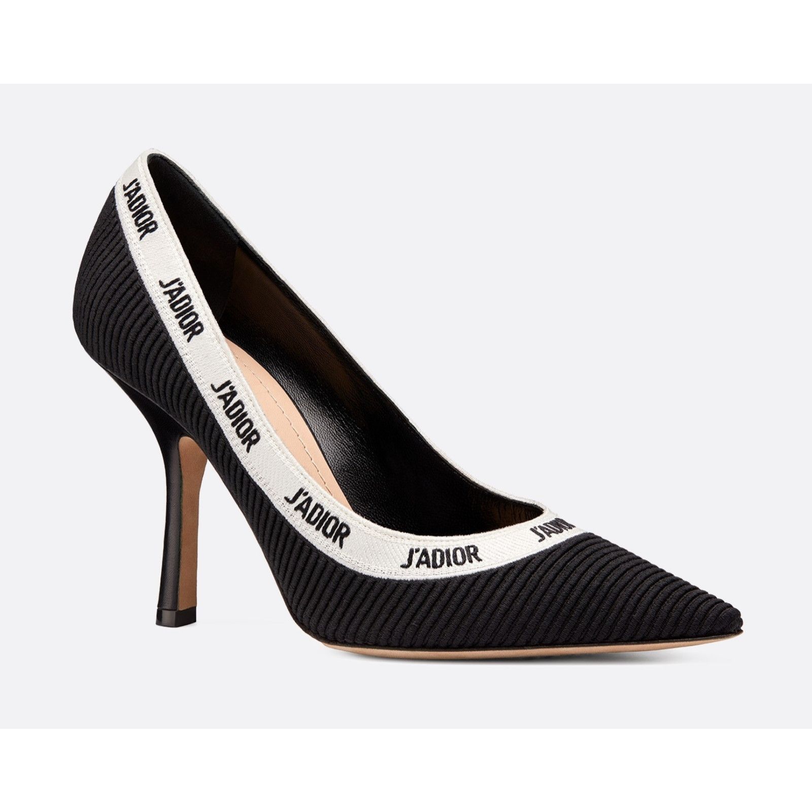 Dior Dior J'adior Jadior Black White Ribbon Logo Embroidered Size US 10.5 / IT 40.5 - 3 Thumbnail