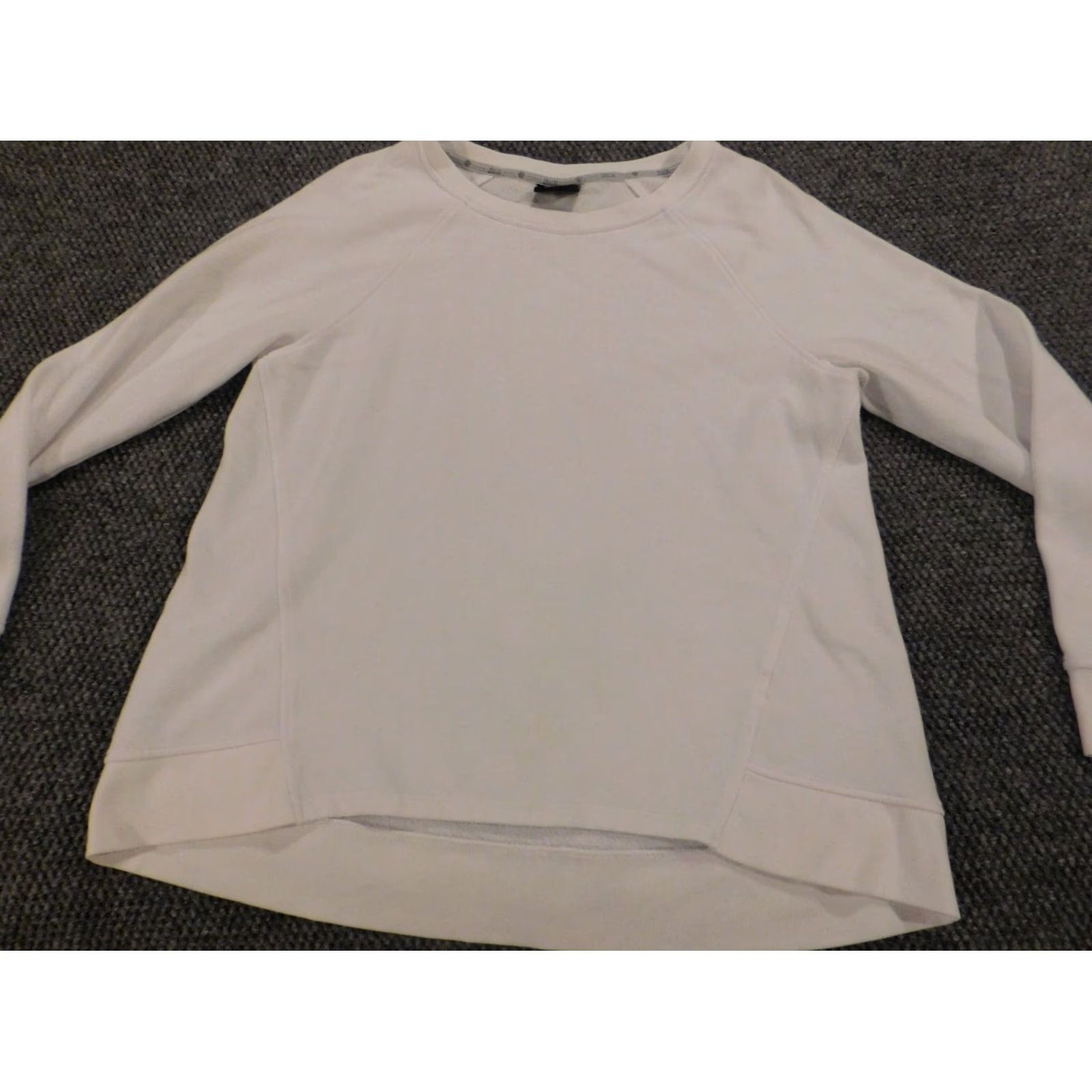 Vintage Zelos Womens Sweatshirt L White Crew Neck Pullover Zip Logo Stretch Regular Knit Activewear - Mens/ Womens Size L / US 10 / IT 46 - 4 Thumbnail