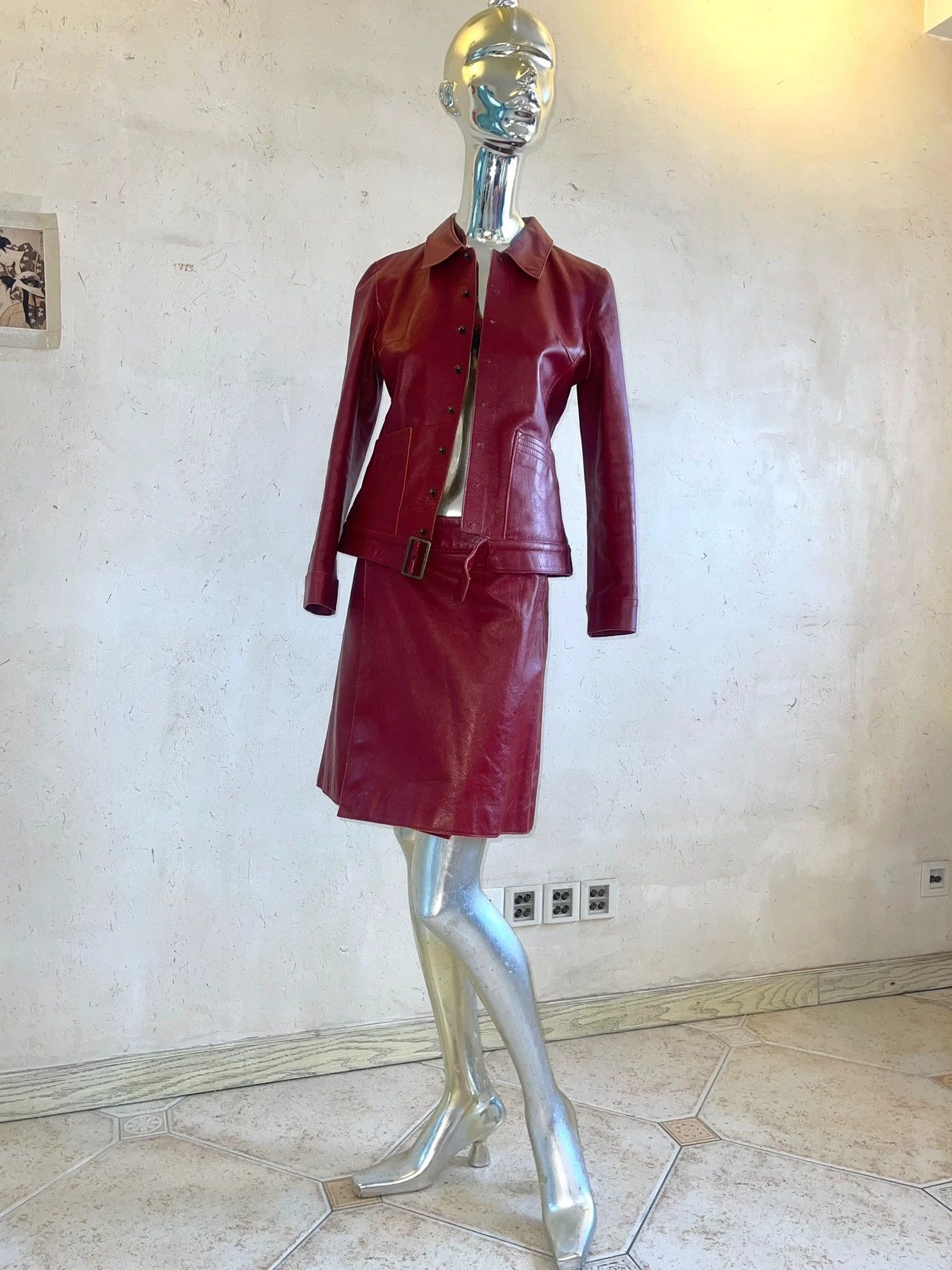 Jean Paul Gaultier JPG Femme Fatale Vintage Leather Skirt Suit Size 40 Size S / US 4 / IT 40 - 2 Thumbnail