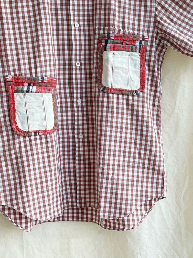 Comme des Garcons Comme Des Garcons Short Sleeve Shirt Top with Red Brown Wh Size US S / EU 44-46 / 1 - 8 Thumbnail