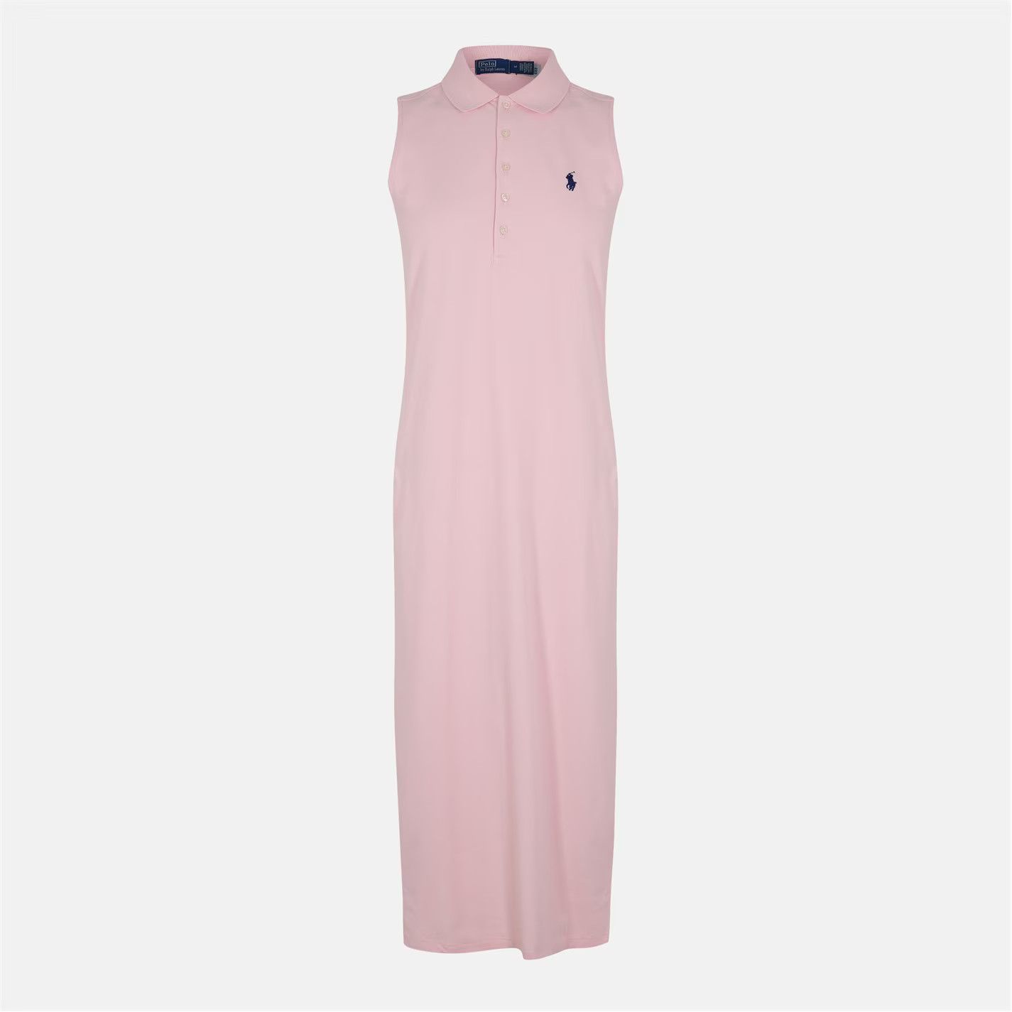 Polo Ralph Lauren o1g2r1mq0825 Stretch-Cotton Sleeveless Polo Dress in Pink Size M / US 6-8 / IT 42-44 - 1 Thumbnail