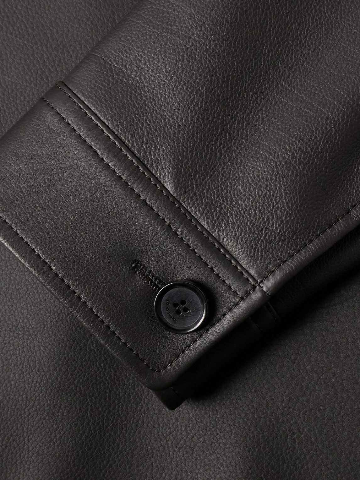 Loro Piana o1w1db10226 FAP2182 Evandro Leather Overshirt in Brown Size US S / EU 44-46 / 1 - 2 Thumbnail