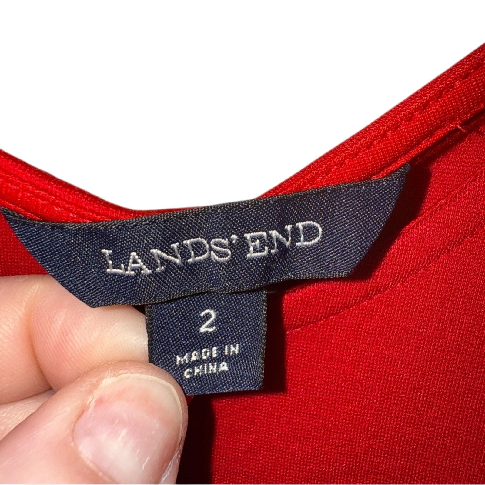 Lands' End Lands’ End Size 2 Elegant Red Sleeveless Dress Size S / US 4 / IT 40 - 3 Thumbnail