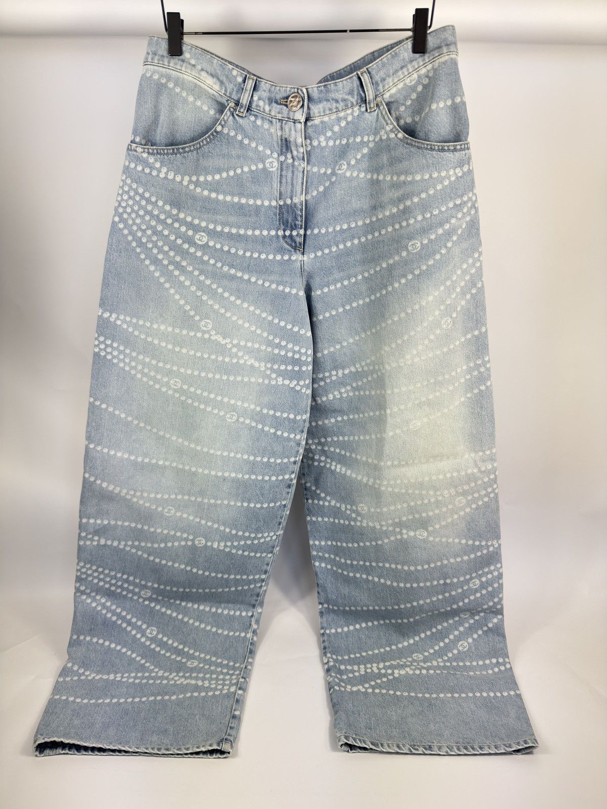 Chanel LOGO PRINT DENIM JEANS Size US 34 / EU 50 - 1 Thumbnail