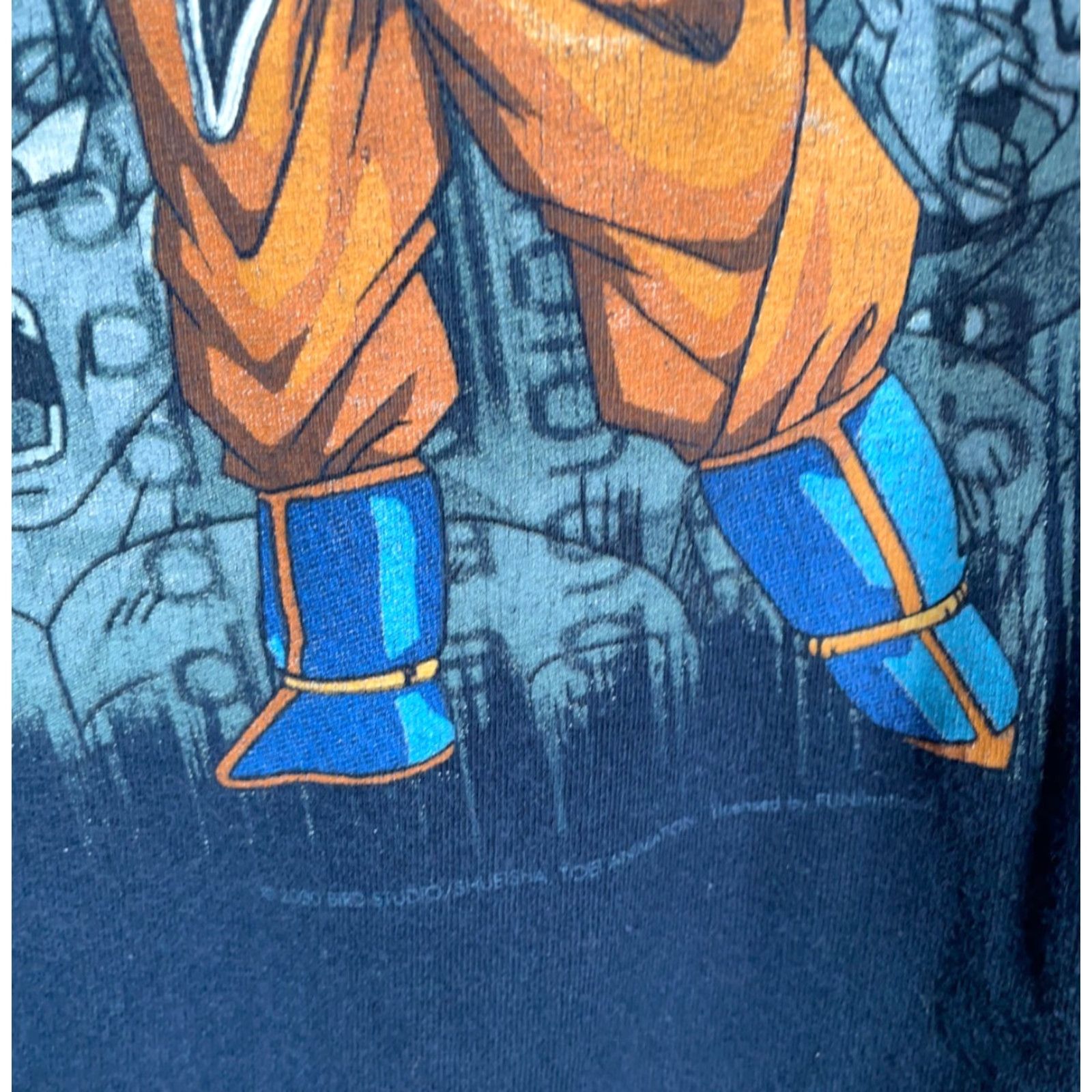VINTAGE Dragon Ball Z T-Shirt Men's XL Dark Blue Double-Sided Print Anime 2000s Graphic