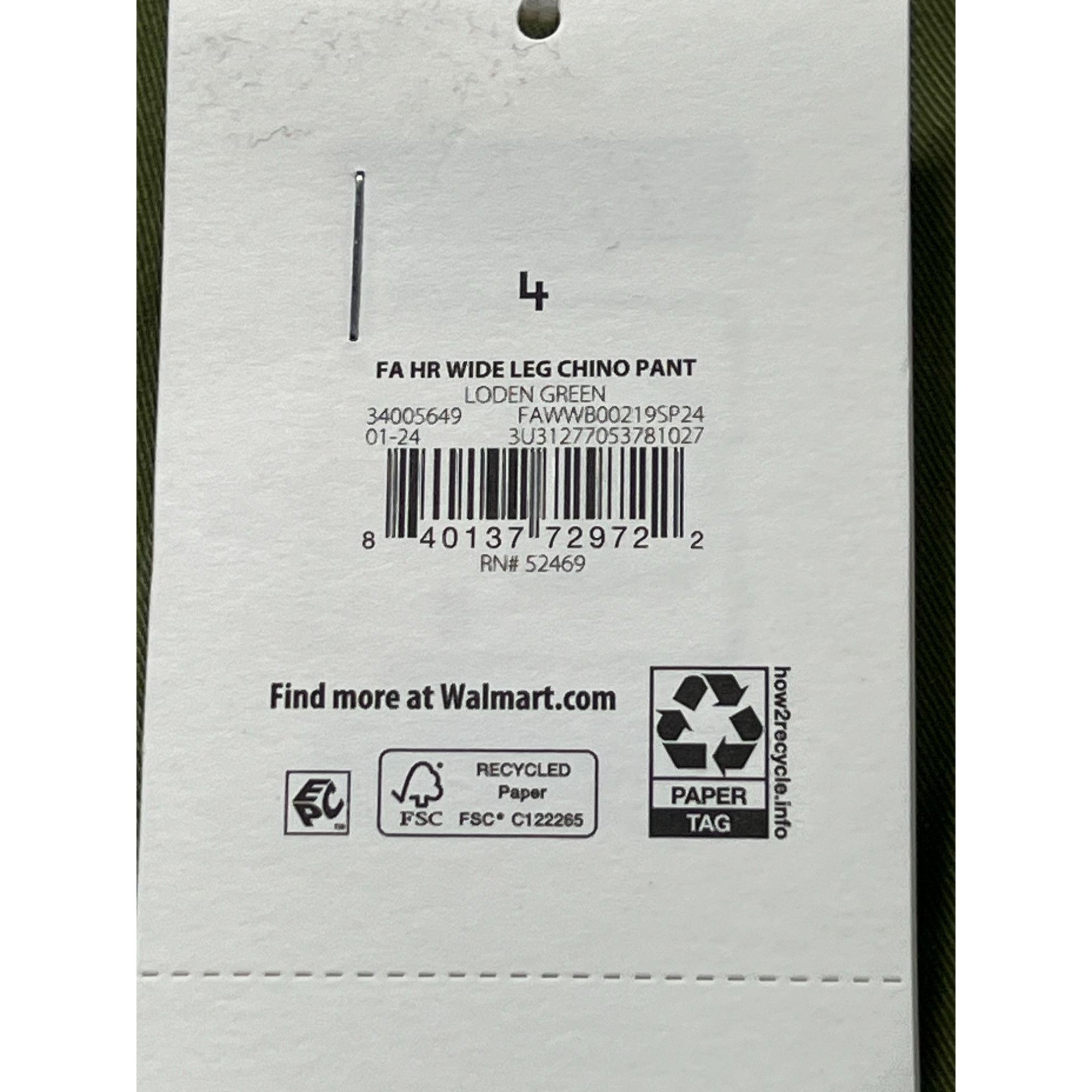 Other Free Assembly - Women's Wide Leg Chino Pants - Green - 4 Size 27" / US 4 / IT 40 - 11 Thumbnail