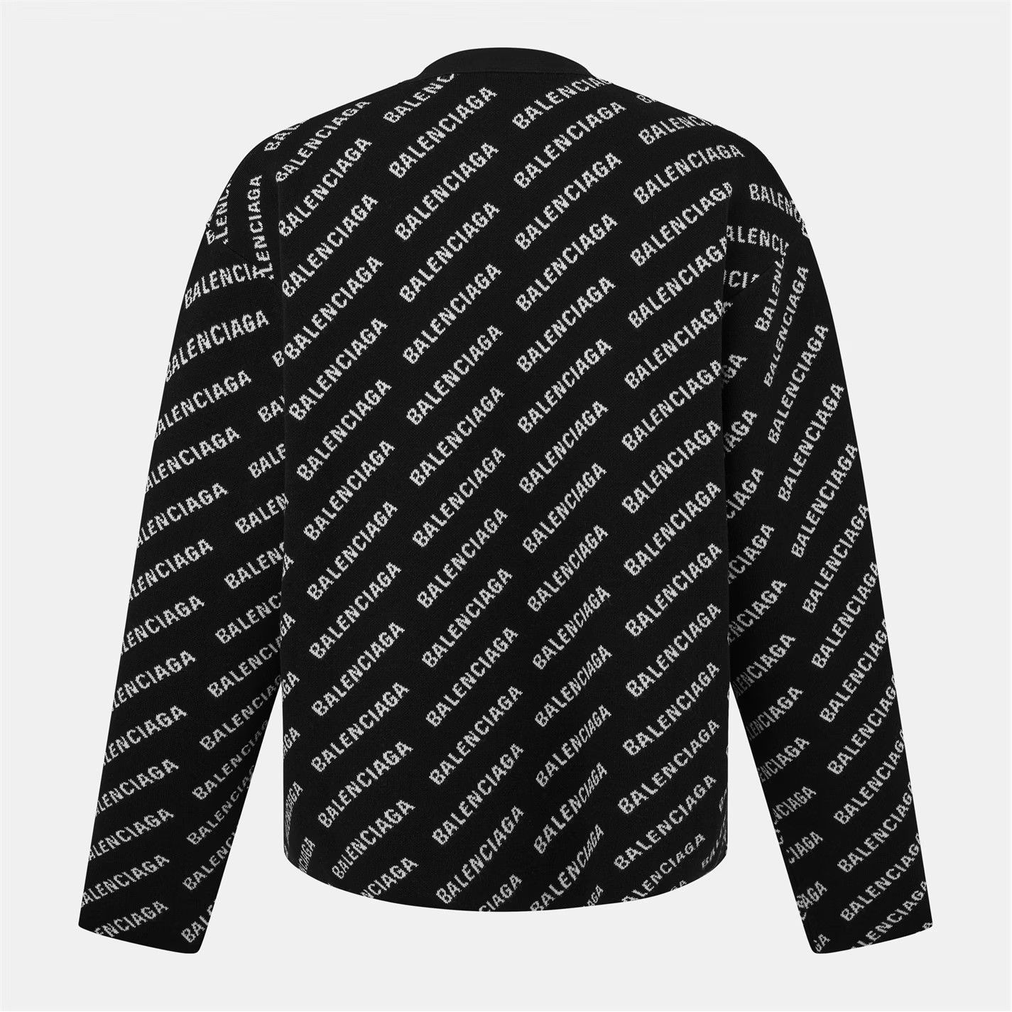 Balenciaga o1g2r1mq0226 All Over Print Logo Cardigan In Black/White Size US XS / EU 42 / 0 - 2 Thumbnail