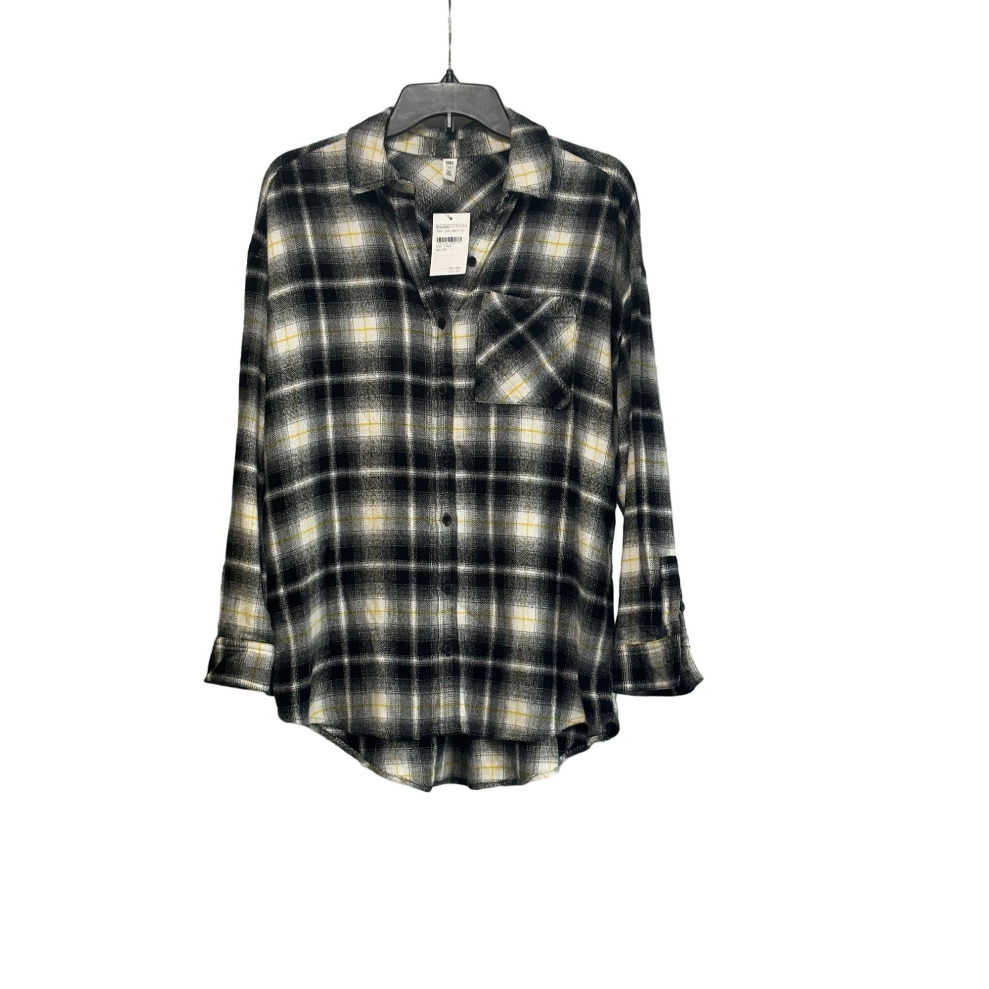Other BP. Boyfriend Plaid Button-up Shirt in Ivory- Black Marley P Size XS / US 0-2 / IT 36-38 - 11 Thumbnail