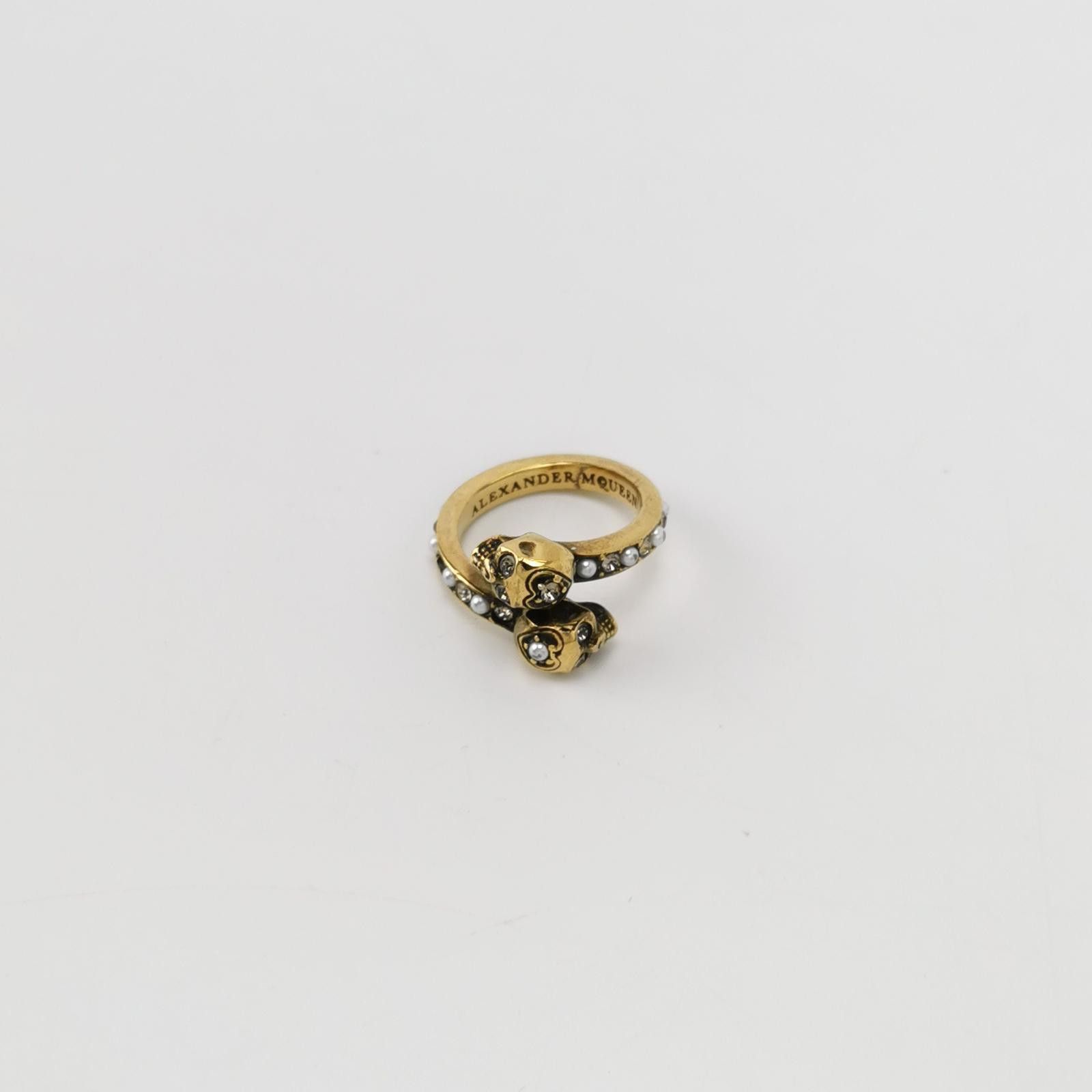Alexander McQueen Alexander McQueen Crystal Pearl Wrap Skull Ring Size 11 -z2 Size ONE SIZE - 2 Thumbnail