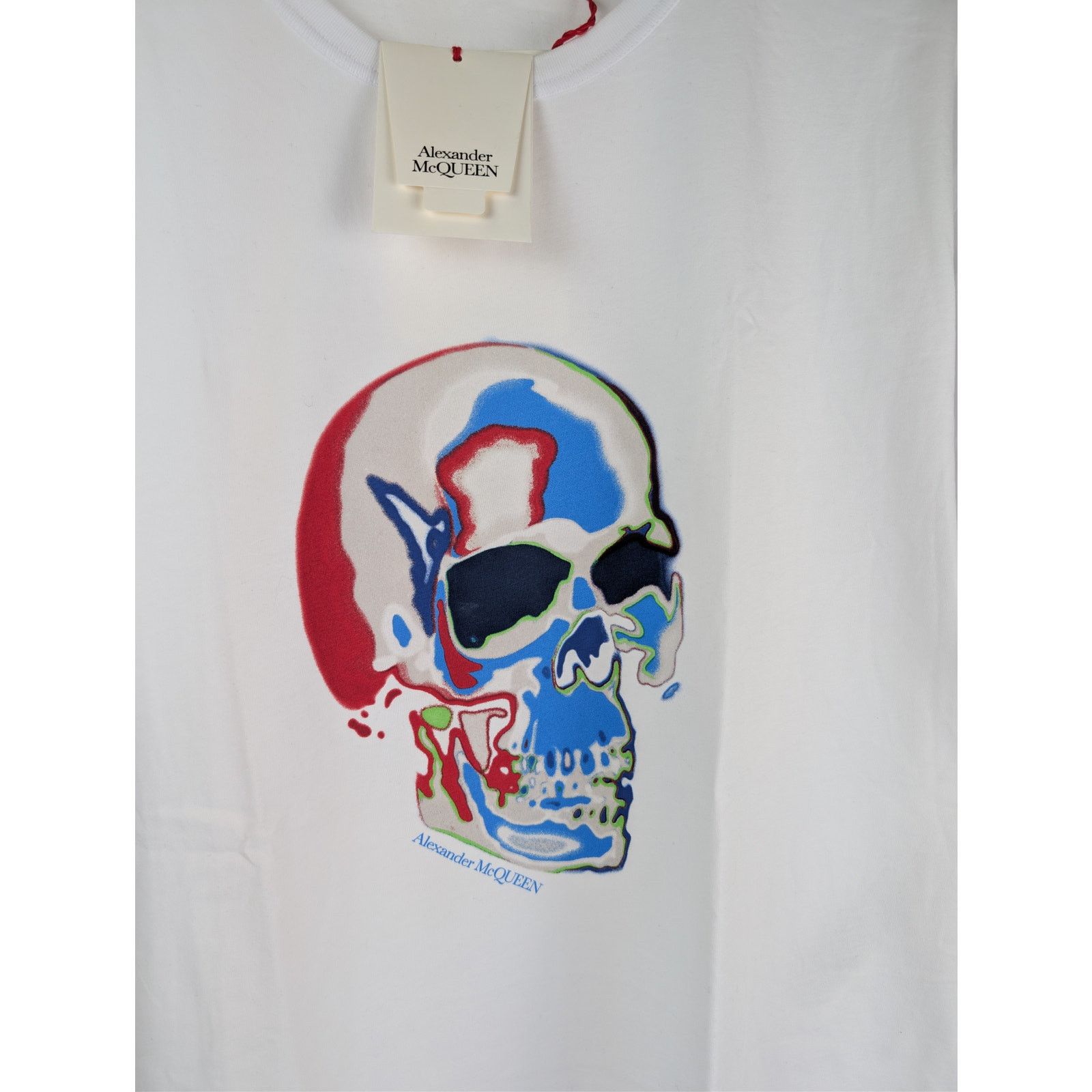 Alexander McQueen o1rshd1 Solarized Skull Printed T-Shirt in White/Mix Size US XL / EU 56 / 4 - 6 Thumbnail