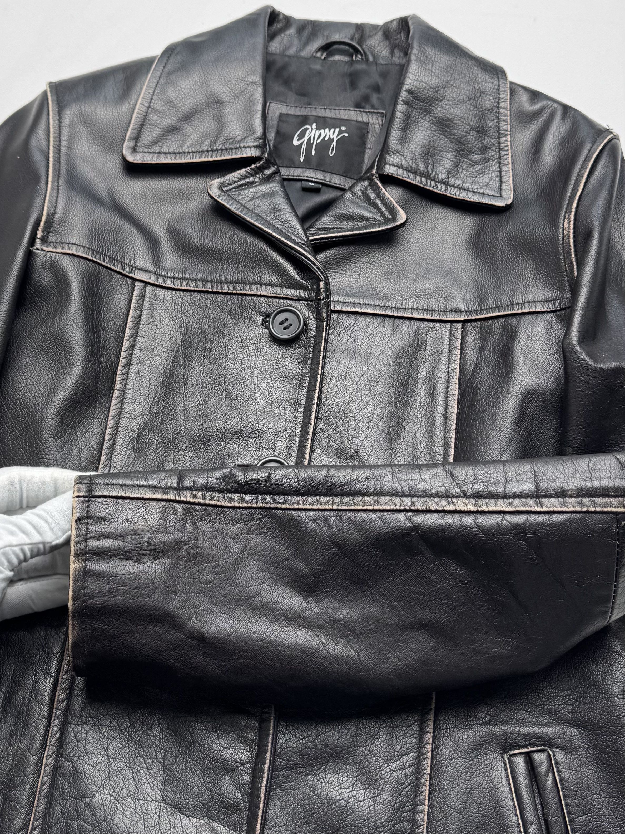 Vintage Vintage Leather Jacket Button Front Classic Casual Biker E2 Size M / US 6-8 / IT 42-44 - 5 Thumbnail
