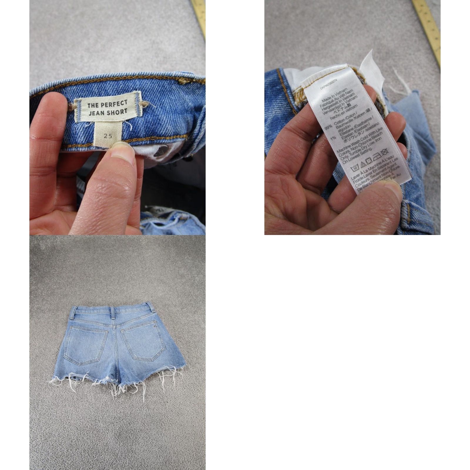 Madewell Madewell The Perfect Jean Shorts Womens 25 Light Wash Denim Cut-Offs Jeans Shorts 25 Blue Womens Size 42" / US 20 - 8 Thumbnail