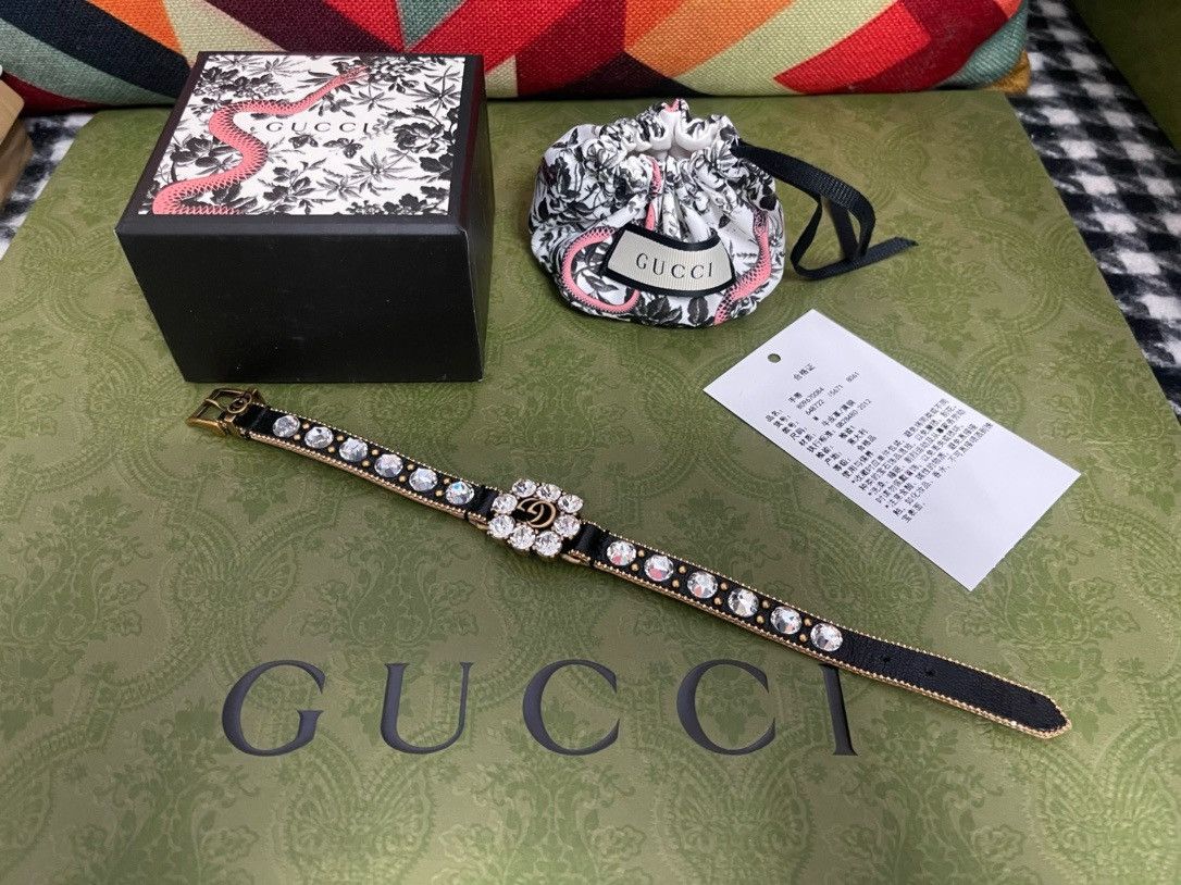 Gucci Gucci GG logo leather bracelet Size ONE SIZE - 2 Thumbnail