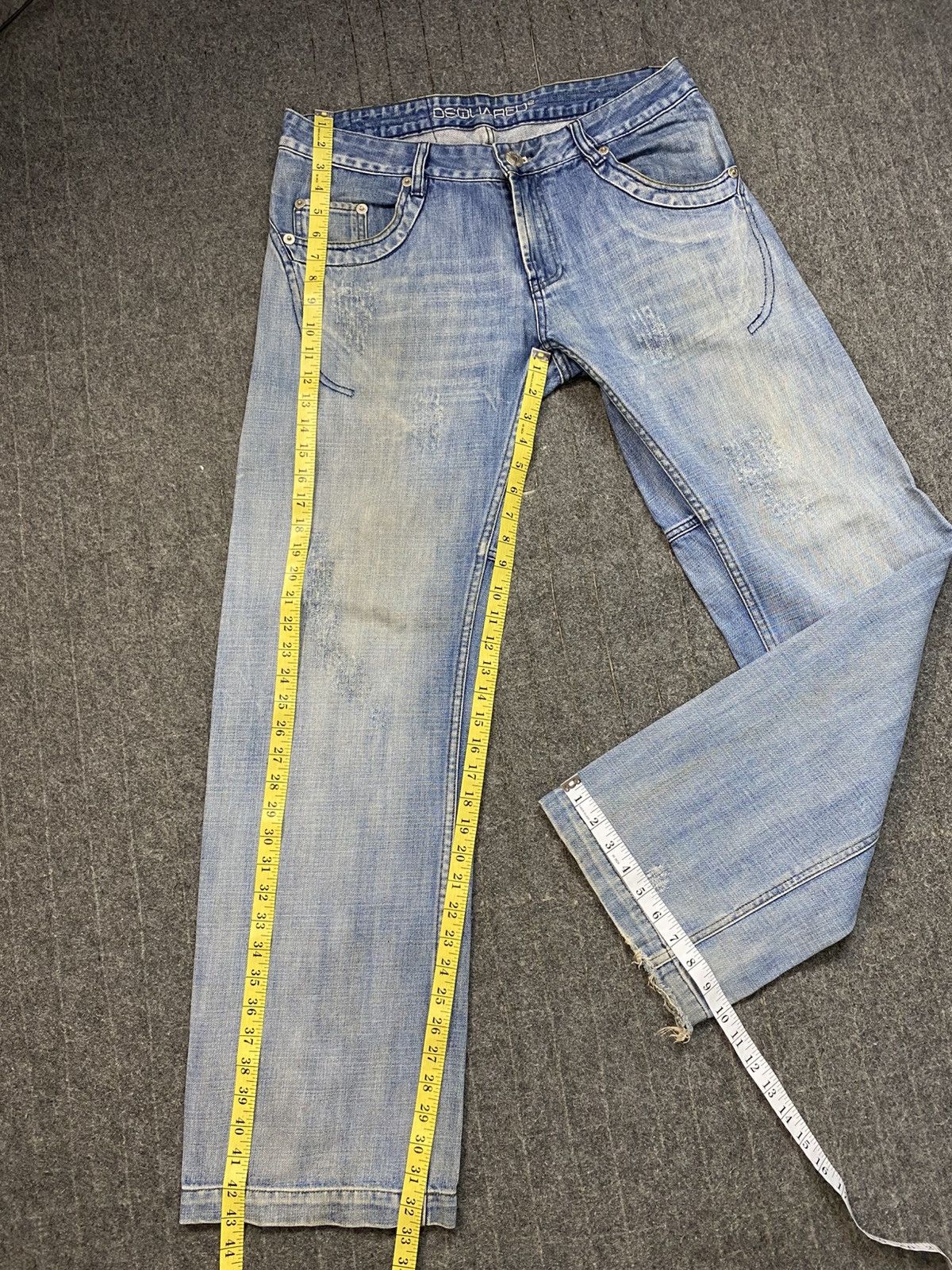 Dsquared2 Dsquared2 Distressed Indigo Denim Jeans Straight Cut Size 34 Size US 34 / EU 50 - 18 Thumbnail