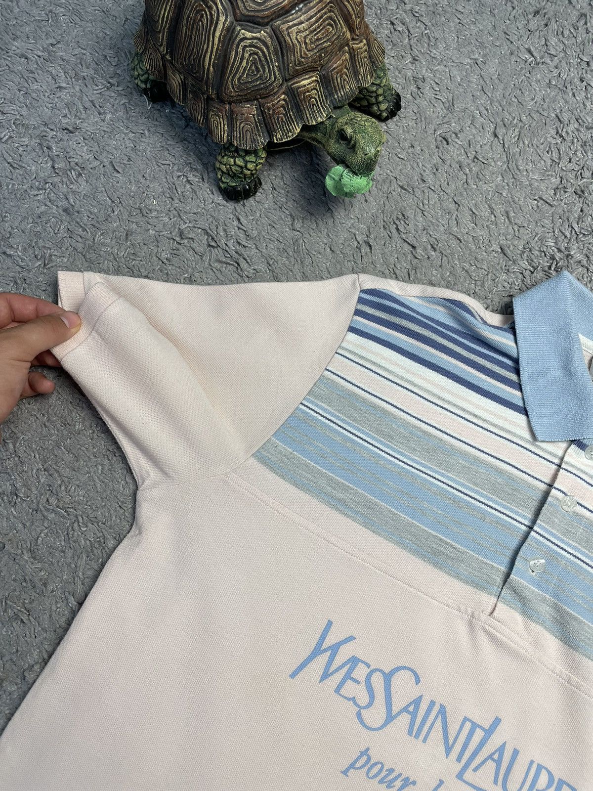 Vintage Vintage Yves Saint Laurent Big Logo Designer Polo Shirt L Size US L / EU 52-54 / 3 - 3 Thumbnail