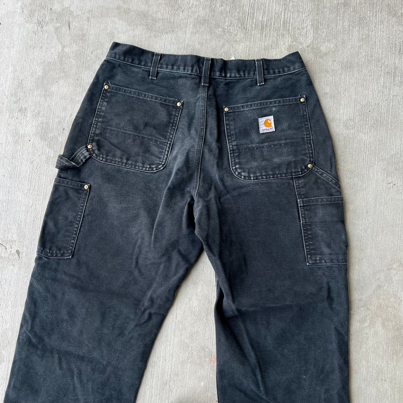 Carhartt × Vintage Carhartt faded black double knee work wear carpenter pants Size US 31 - 5 Thumbnail