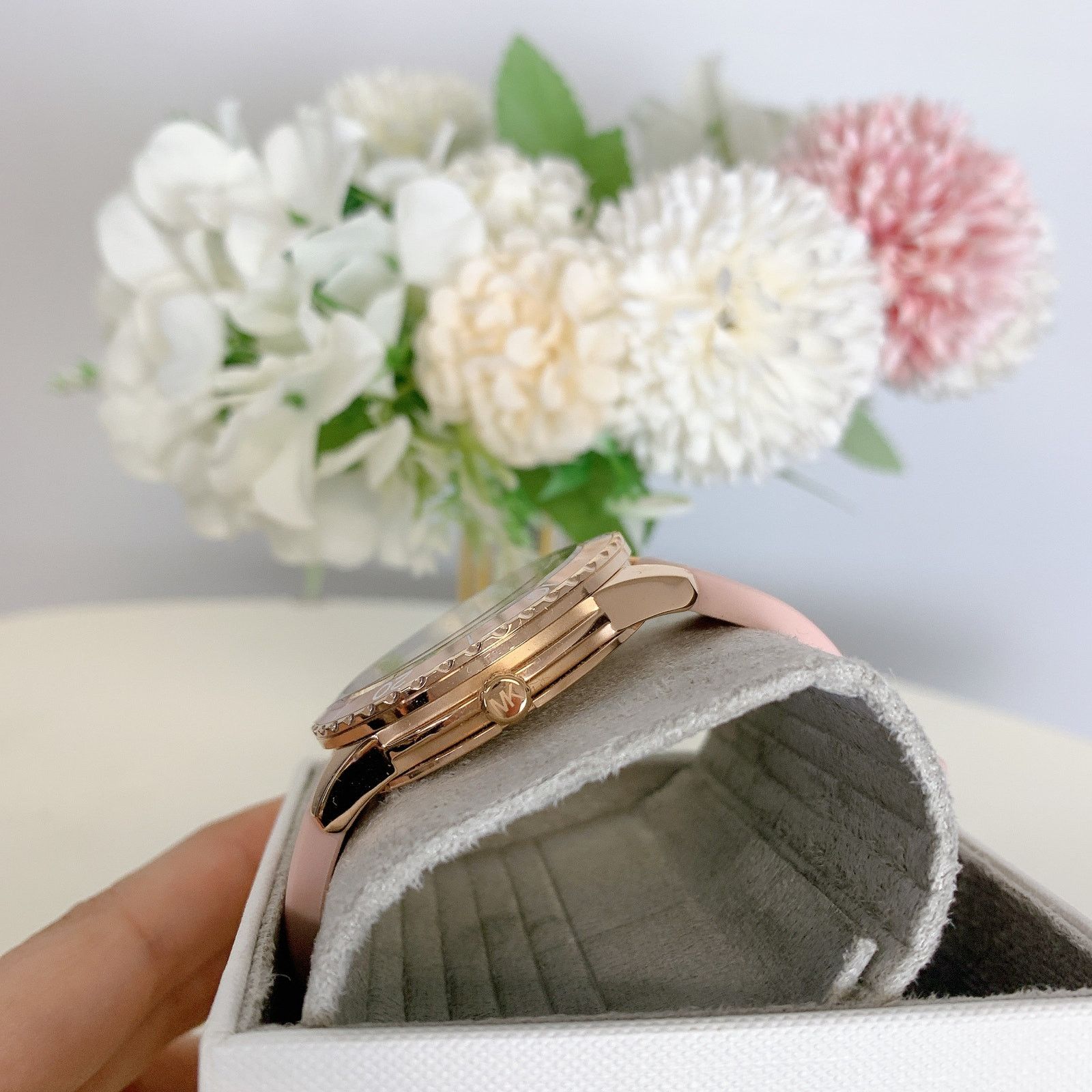 Michael Kors Michael Kors MK6854 Runway Three-Hand Blush Silicone Watch Size ONE SIZE - 7 Thumbnail