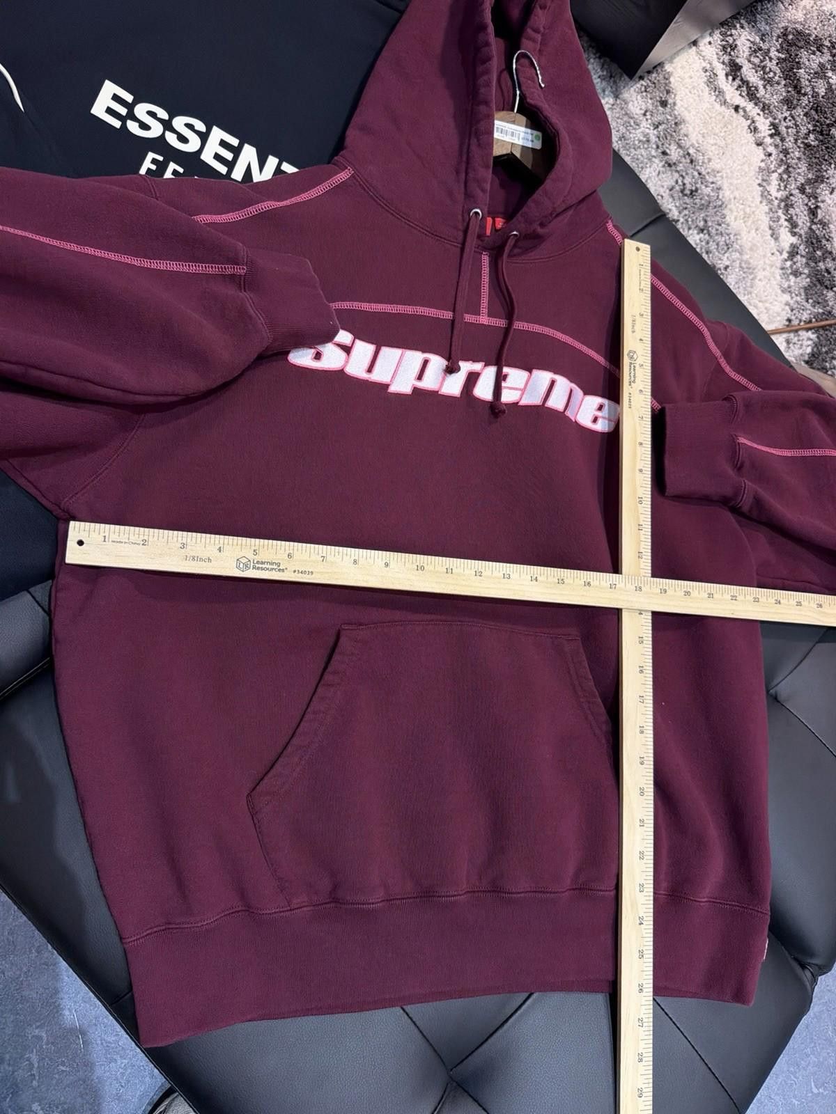 Supreme Size Large Supreme Overlock Hooded Sweatshirt Burgundy NEW Size US L / EU 52-54 / 3 - 7 Thumbnail