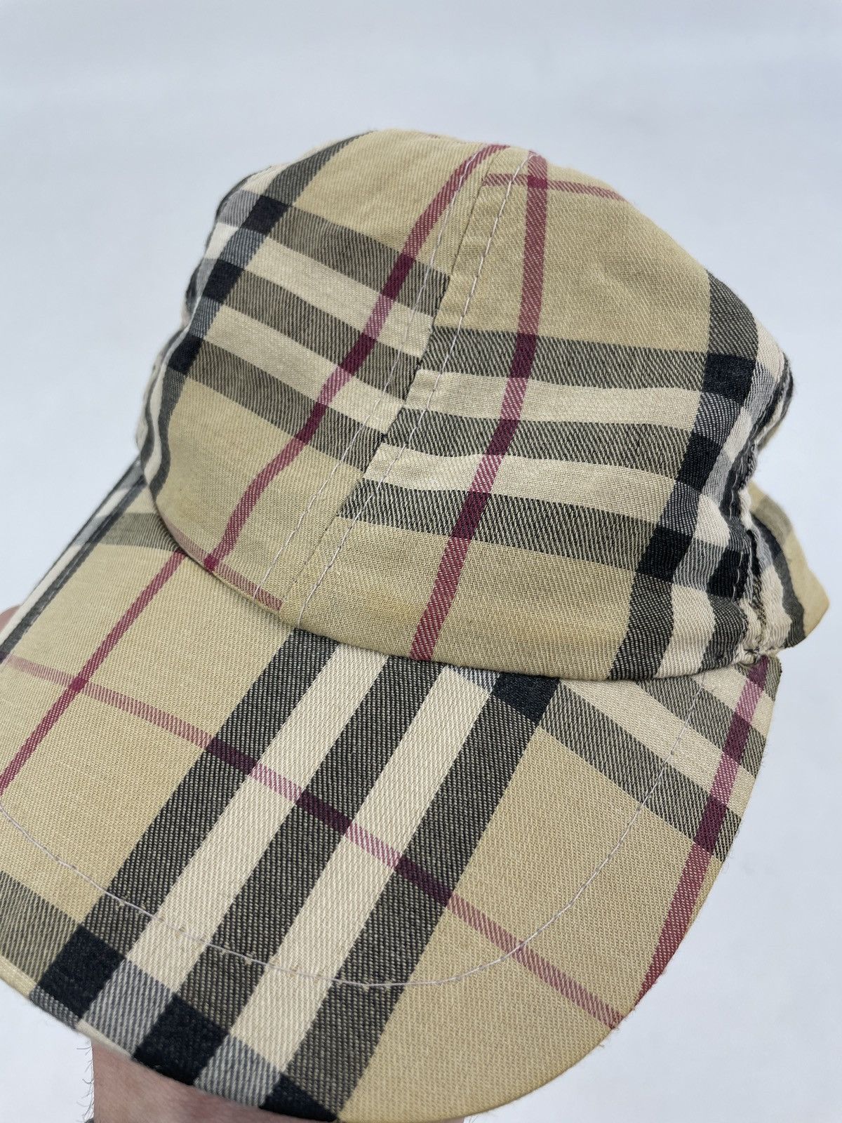 Burberry RARE Nova Check Beige LONDON Bassebal Cap Adjustable Hat M Size ONE SIZE - 15 Thumbnail