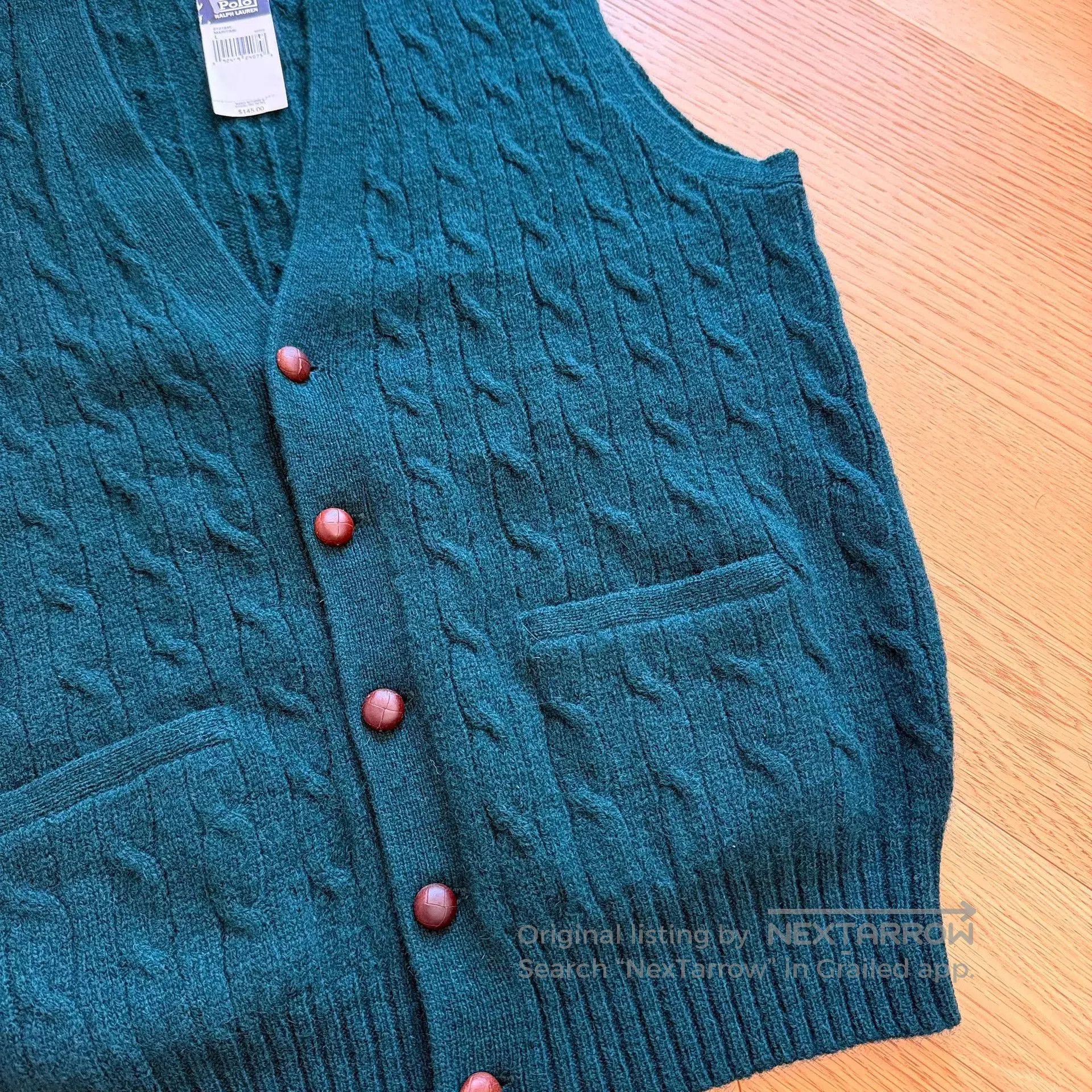 RLX Ralph Lauren Classic Wool Cable Knit Vest Sweater. Size US L / EU 52-54 / 3 - 2 Thumbnail