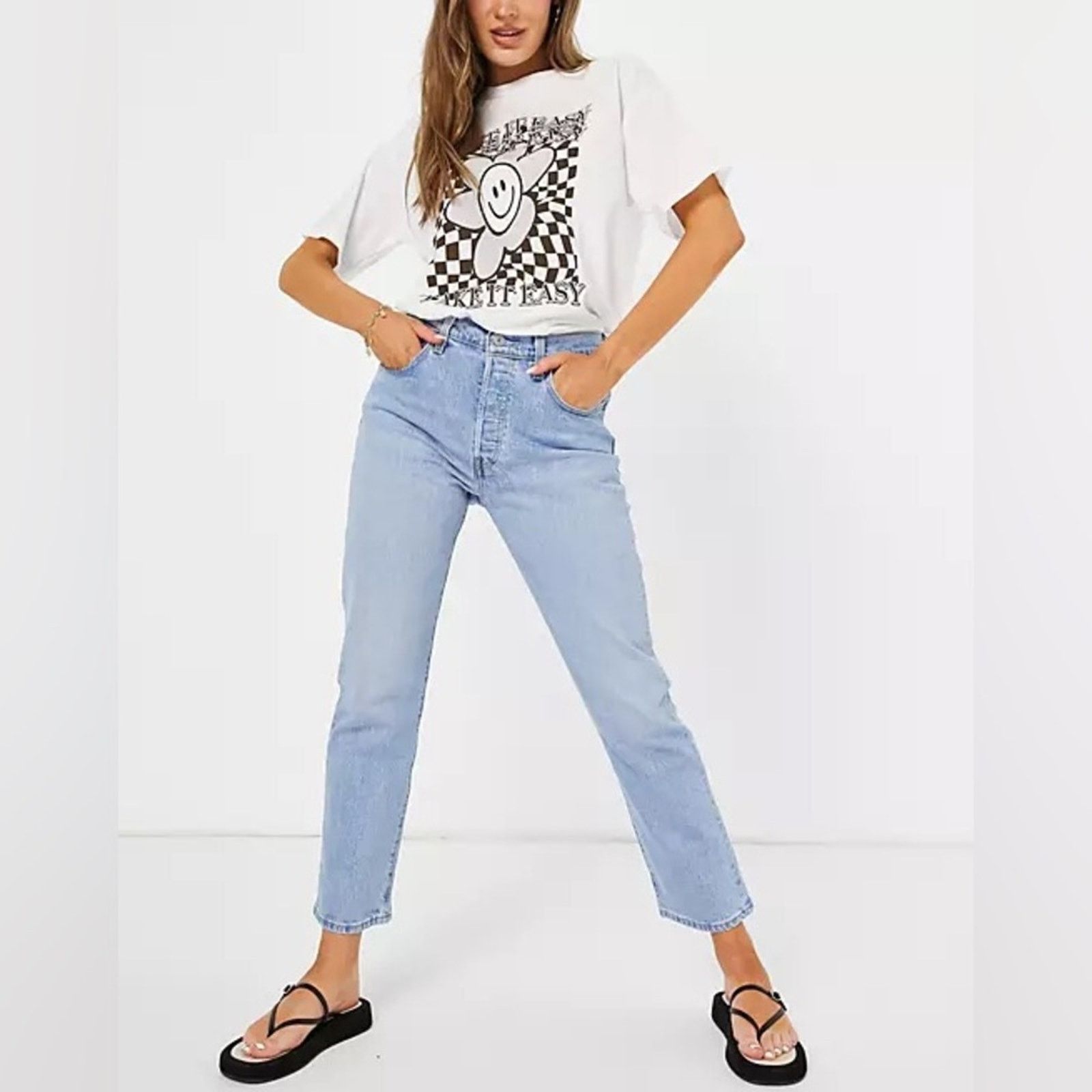 Levi's Levi's Women's Premium 501 Crop Jeans Acid Wash 32x26 CLEAN Size 32" / US 10 / IT 46 - 1 Thumbnail