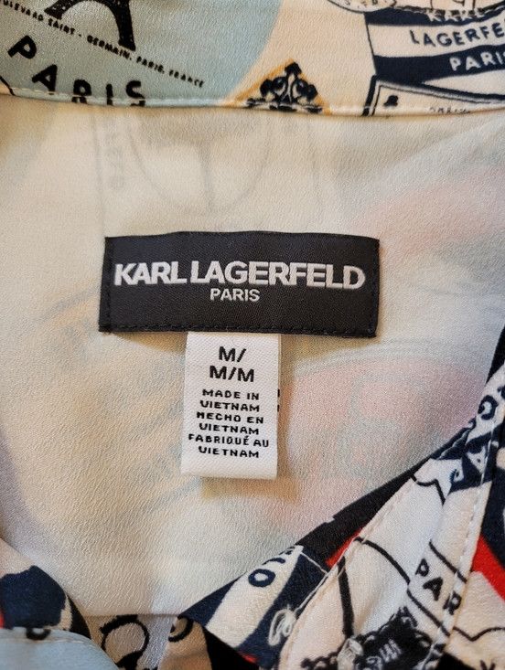 Karl Lagerfeld Karl Lagerfeld Allover Print Button Down Shirt Blouse - M Size M / US 6-8 / IT 42-44 - 8 Thumbnail