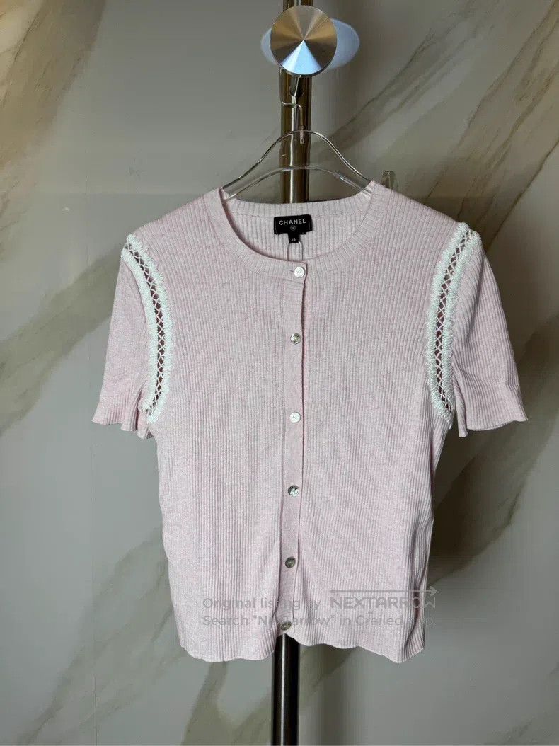 Other Chanel Pink cardigan short sleeve Size XXS / US 00 / IT 34 - 1 Thumbnail
