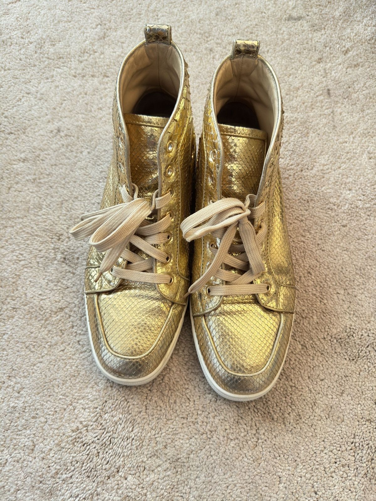 Christian Louboutin Christian Louboutin mens Gold skin shoes 43 US10 Size US 10 / EU 43 - 3 Thumbnail
