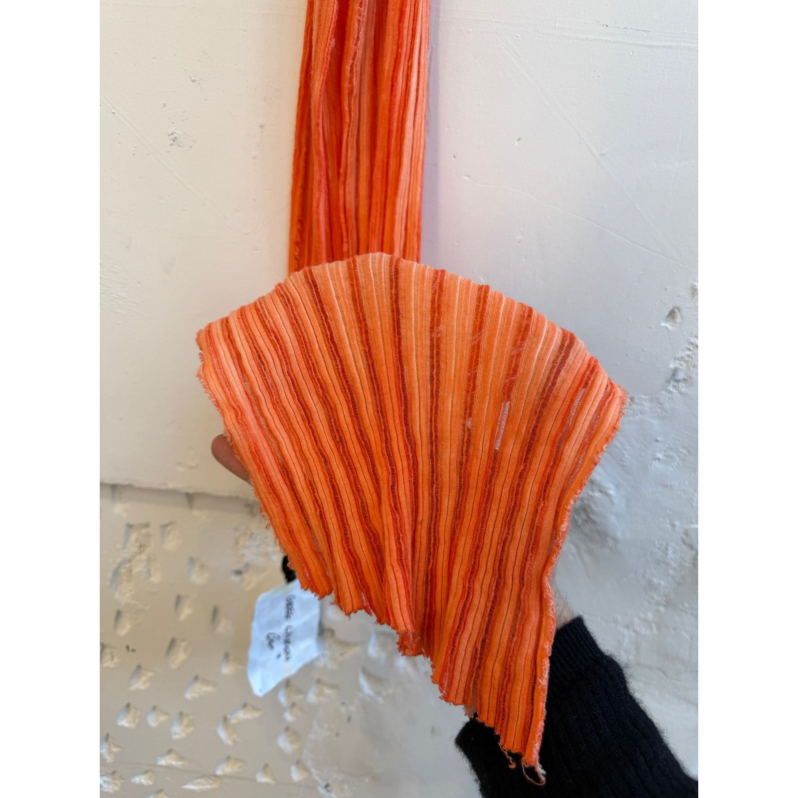 Greg Lauren Greg Lauren SAMPLE Orange Linen Scarf Size ONE SIZE - 2 Thumbnail
