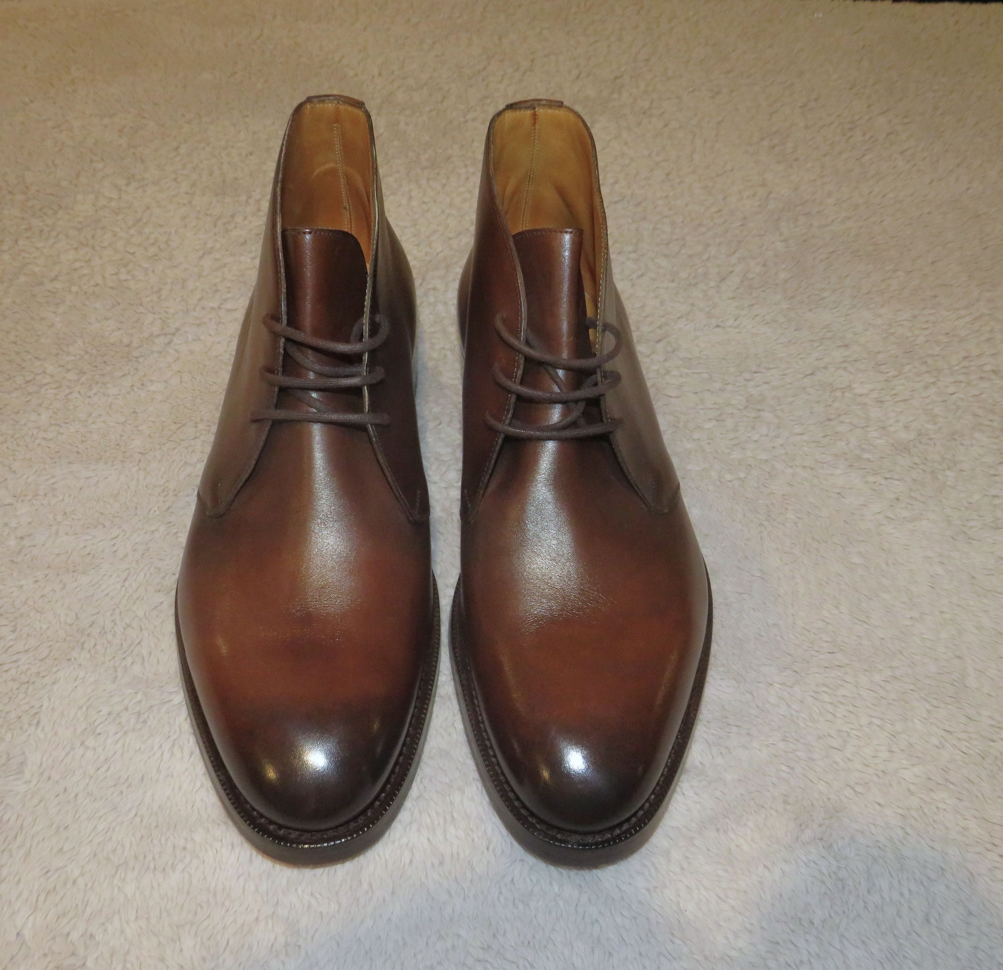 Banbury Dark Oak Brown Leather Chukka Boots 8.5 E NWB