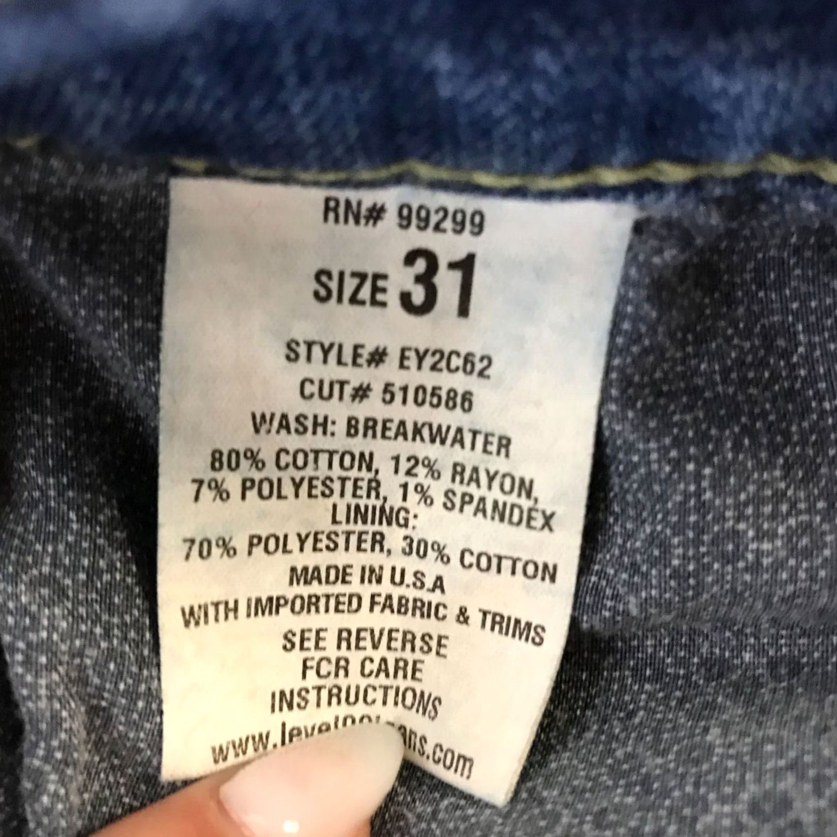 Vintage LEVEL 99 - Womens 31 Blue Denim Frayed Hem Jeans Size 24" / US 00 / IT 34 - 6 Thumbnail