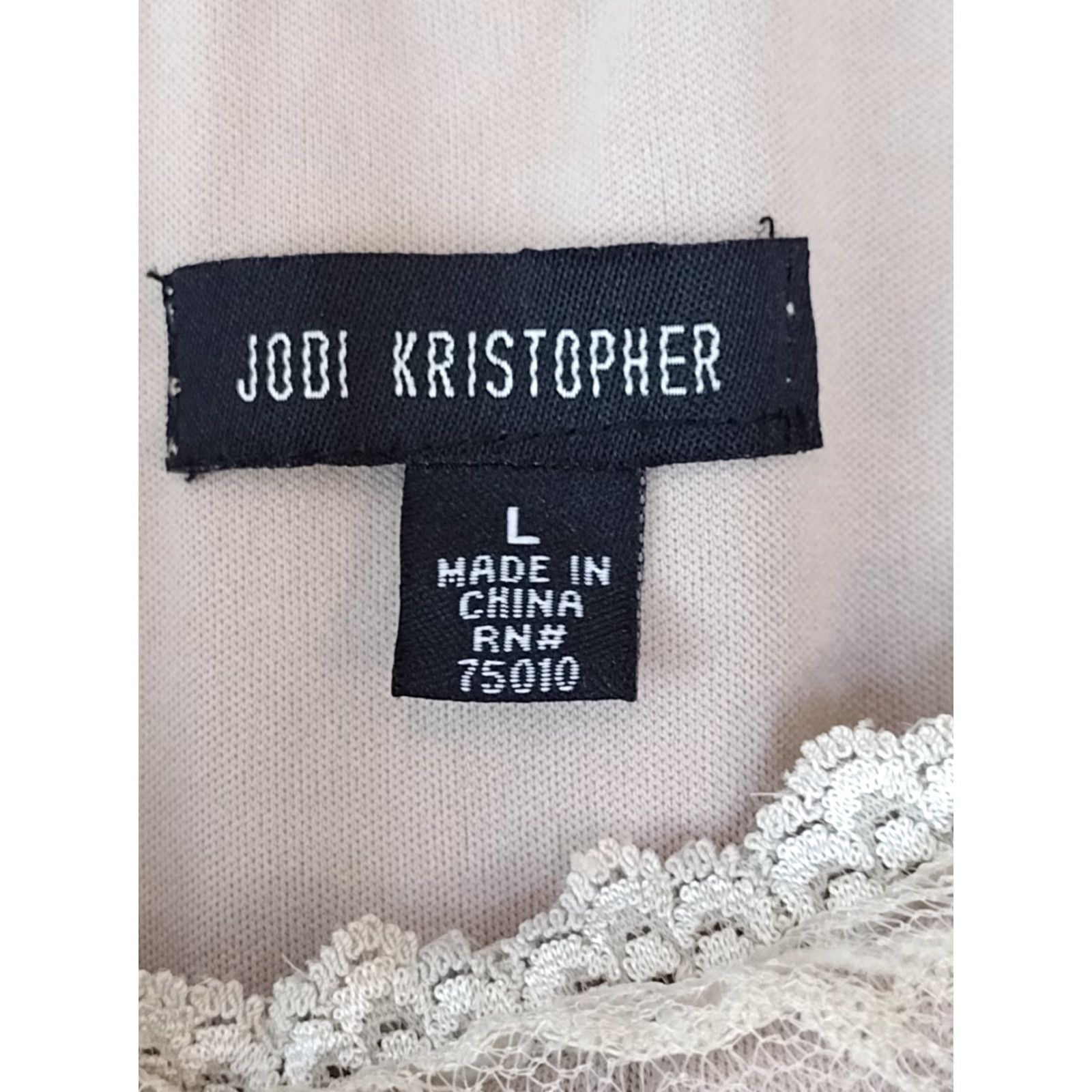 Vintage Jodi Kristopher Fit & Flare Dress Women's L Pink/Tan Floral Lace Cap Sleeve Short Vintage? No Size S / US 4 / IT 40 - 6 Thumbnail