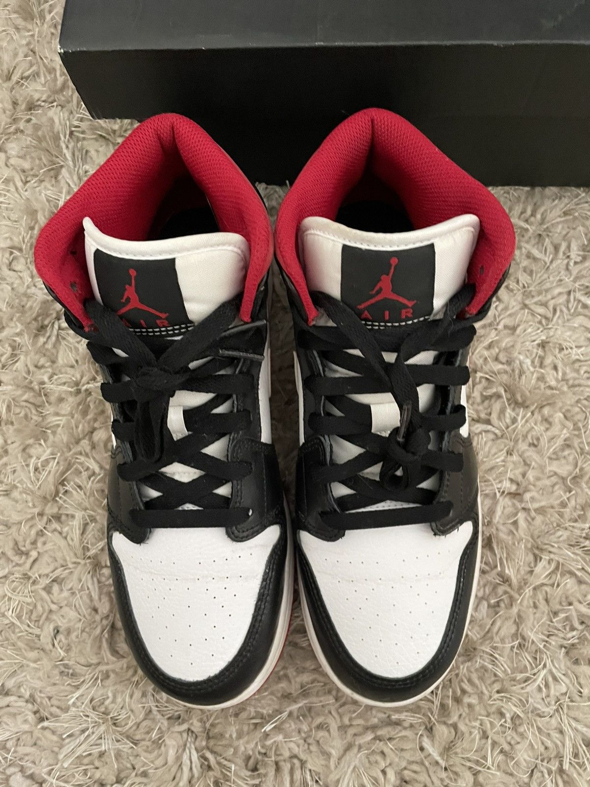 Jordan Brand Jordan 1 Mid Black Gym Red Size US 6.5 / EU 39-40 - 5 Thumbnail