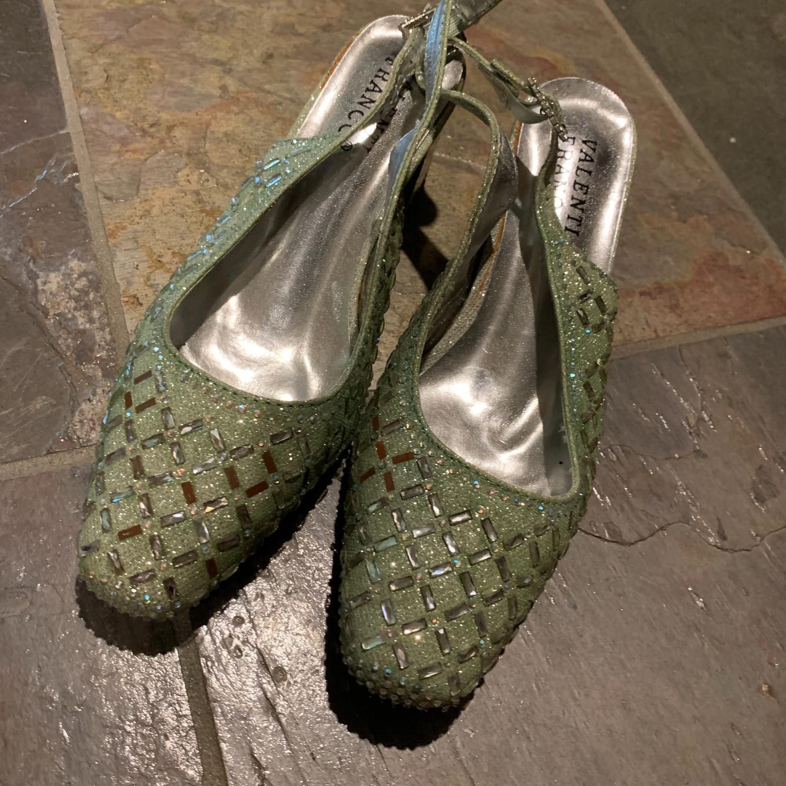 Designer Womens VALENTI FRANCO CROSS BLING SPARKLE Flats Sz. 7M (G107 Size US 7 / IT 37 - 1 Thumbnail