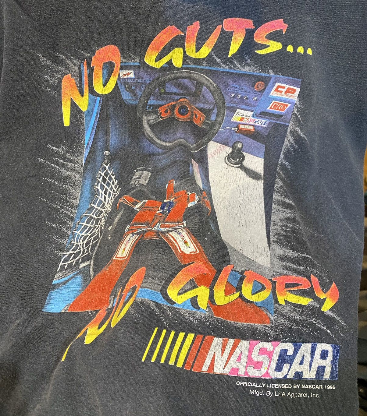 Faded Glory × NASCAR Tshirt Nascar No Guts No Glory by LFA vintage vtg 1995 90s Size US XL / EU 56 / 4 - 3 Thumbnail