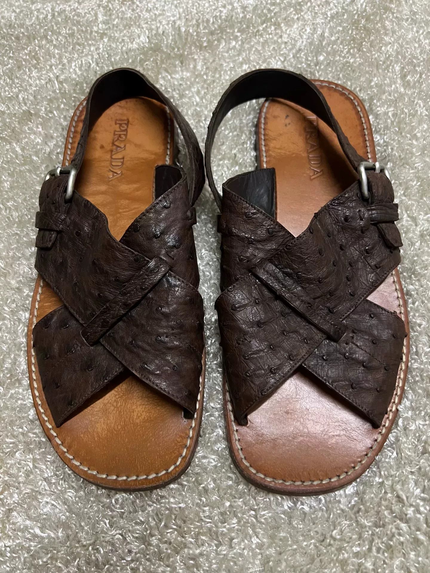Prada Prada Men's Leather Sandal Slipper Size US 10 / EU 43 - 1 Thumbnail