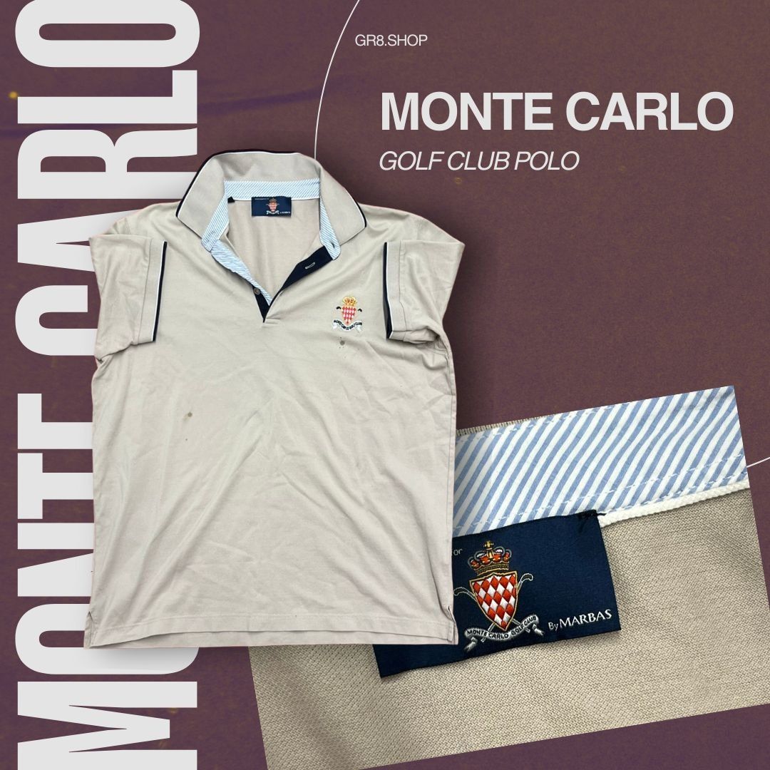 Other Monte Carlo Golf Club Polo Shirt By Marbas Beige W/ Navy & B Size US S / EU 44-46 / 1 - 1 Thumbnail