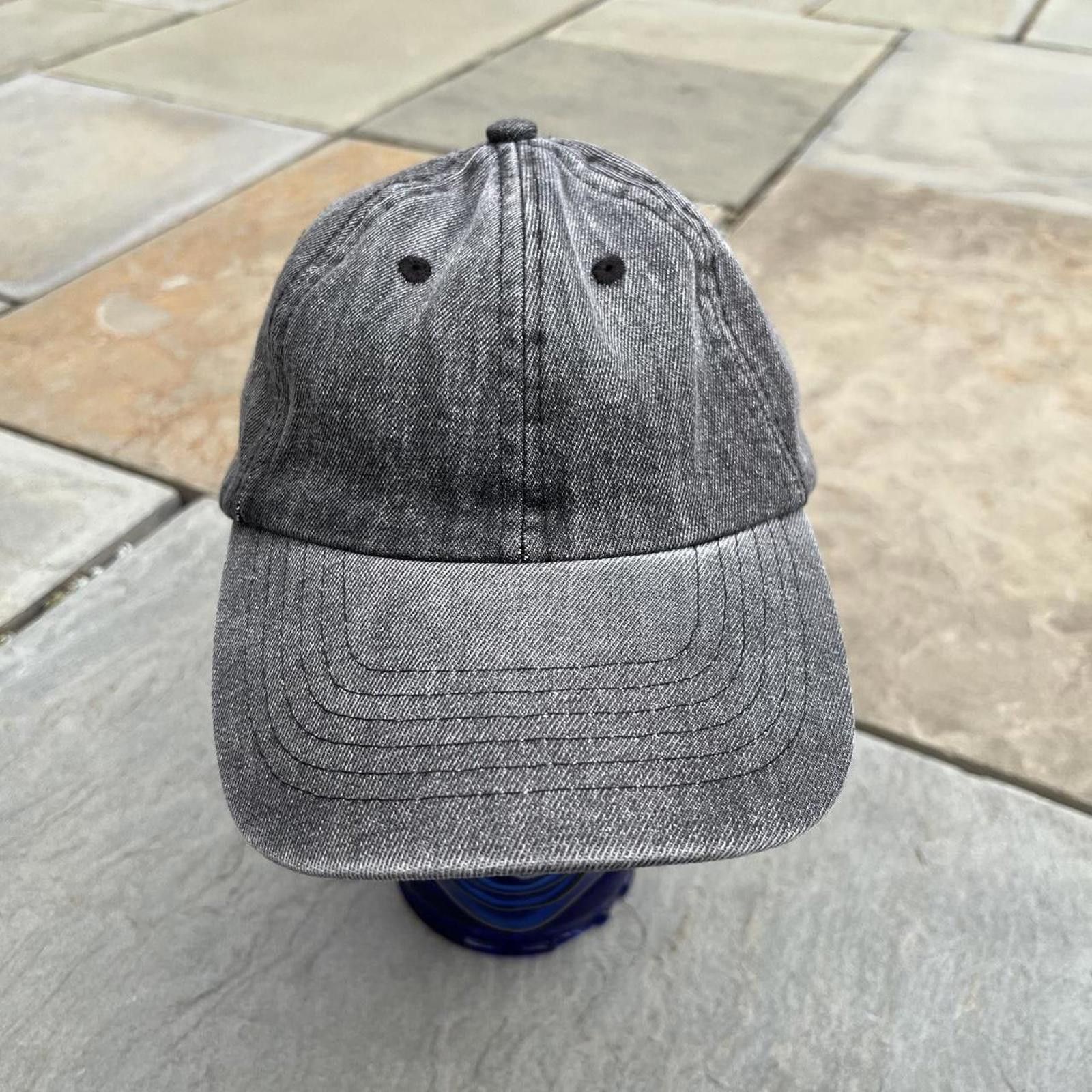 Other Black Grey Denim Strapback Dad Hat Size ONE SIZE - 2 Thumbnail