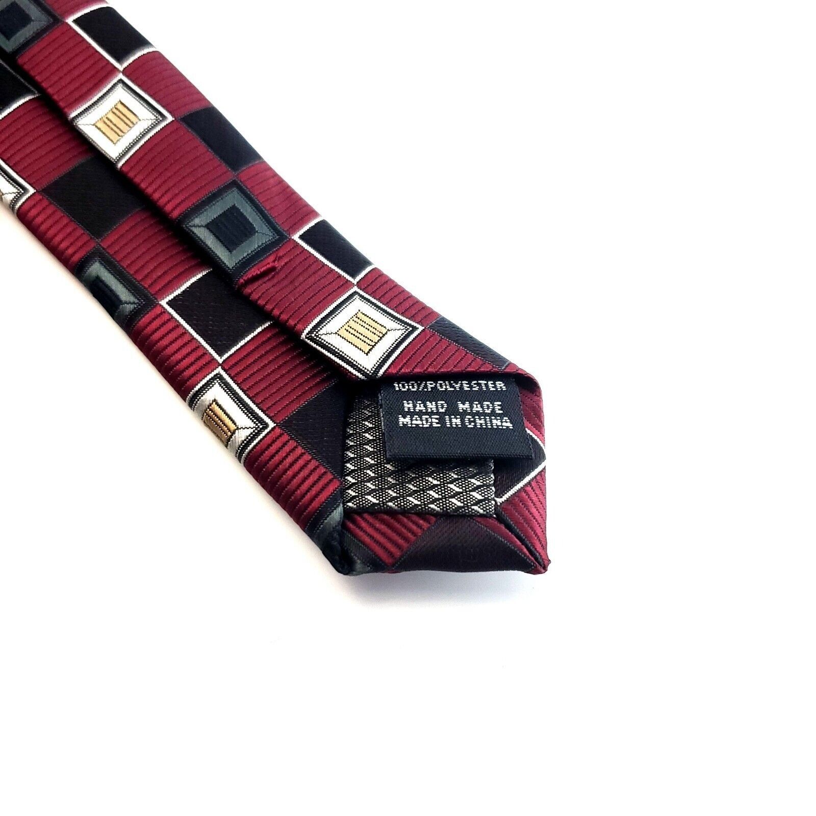 Bergamo New York Bergamo New York Red Black Tan Geometric Woven Polyester Lon Size ONE SIZE - 4 Thumbnail